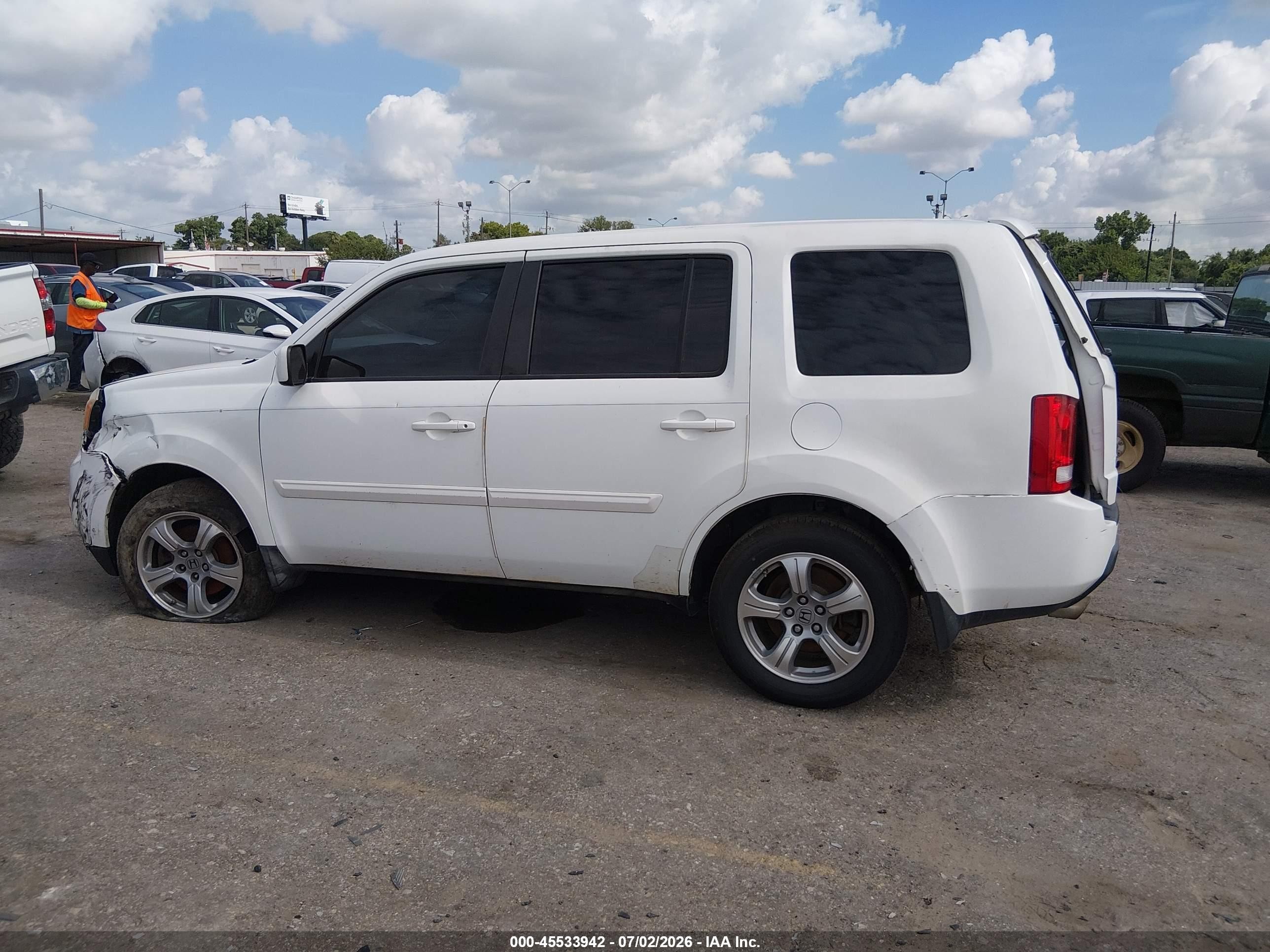2012 Honda Pilot Ex White vin: 5FNYF3H45CB009292