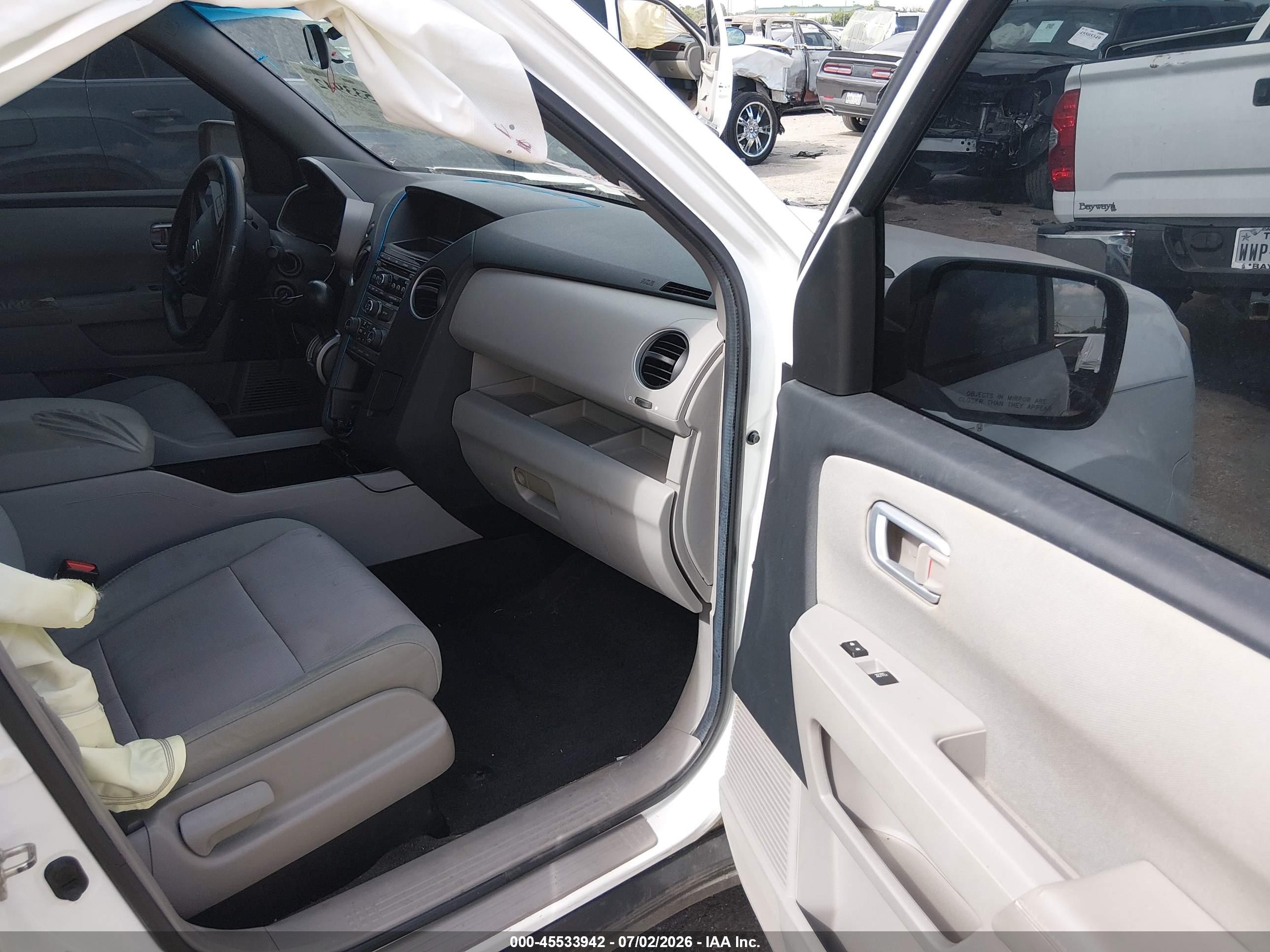 2012 Honda Pilot Ex White vin: 5FNYF3H45CB009292