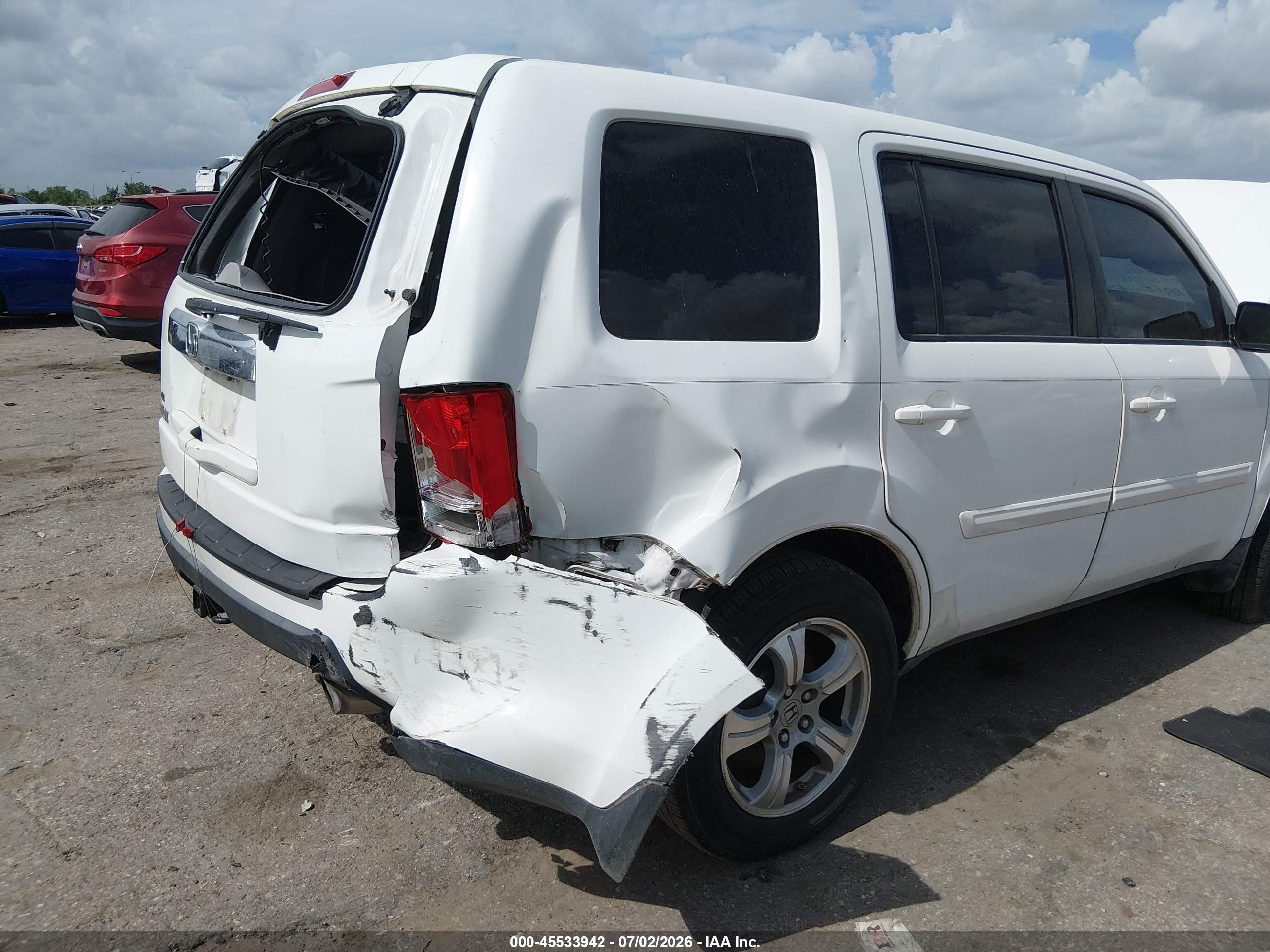 2012 Honda Pilot Ex White vin: 5FNYF3H45CB009292