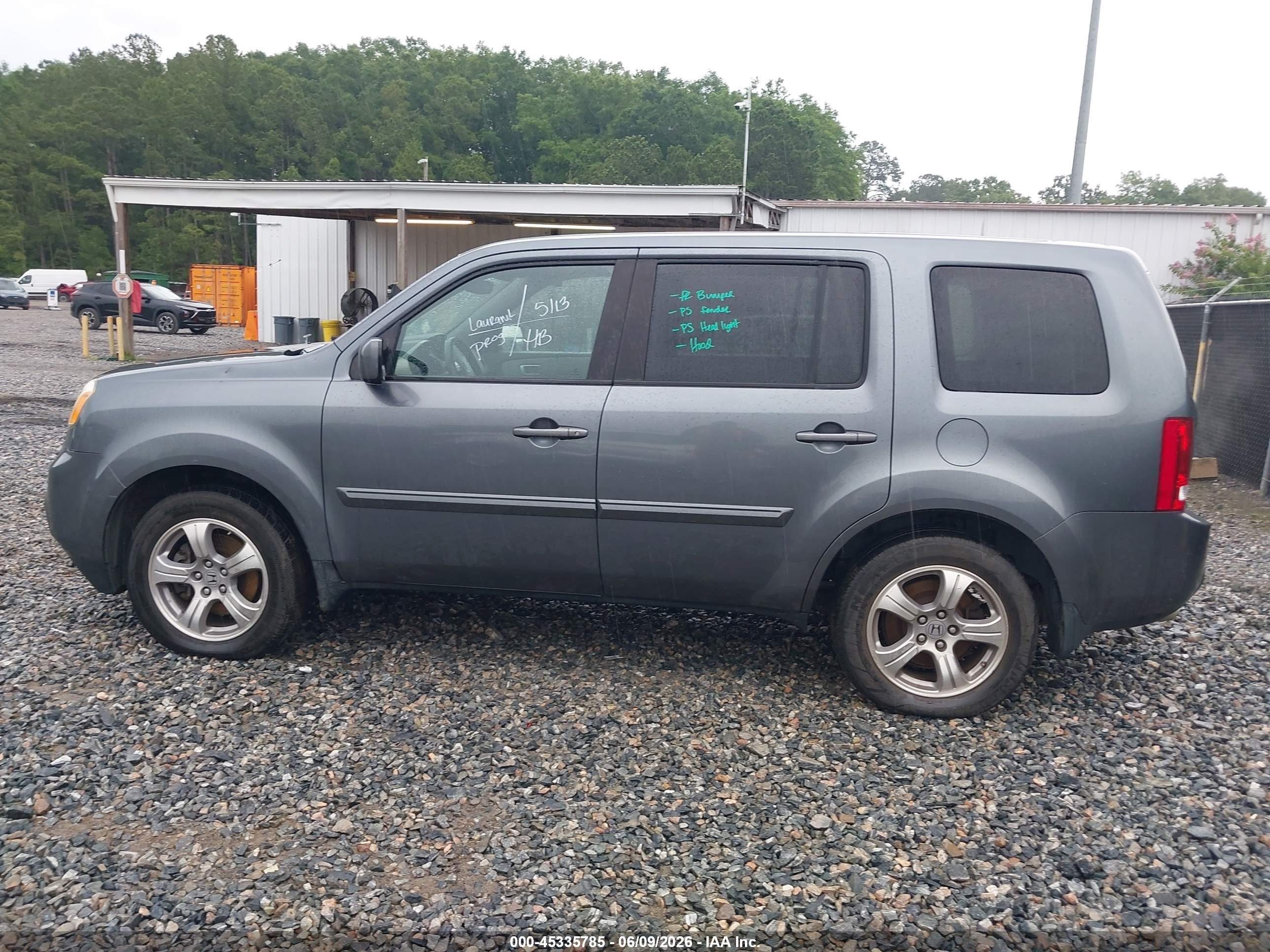 2013 Honda Pilot Ex Gray vin: 5FNYF3H45DB014557