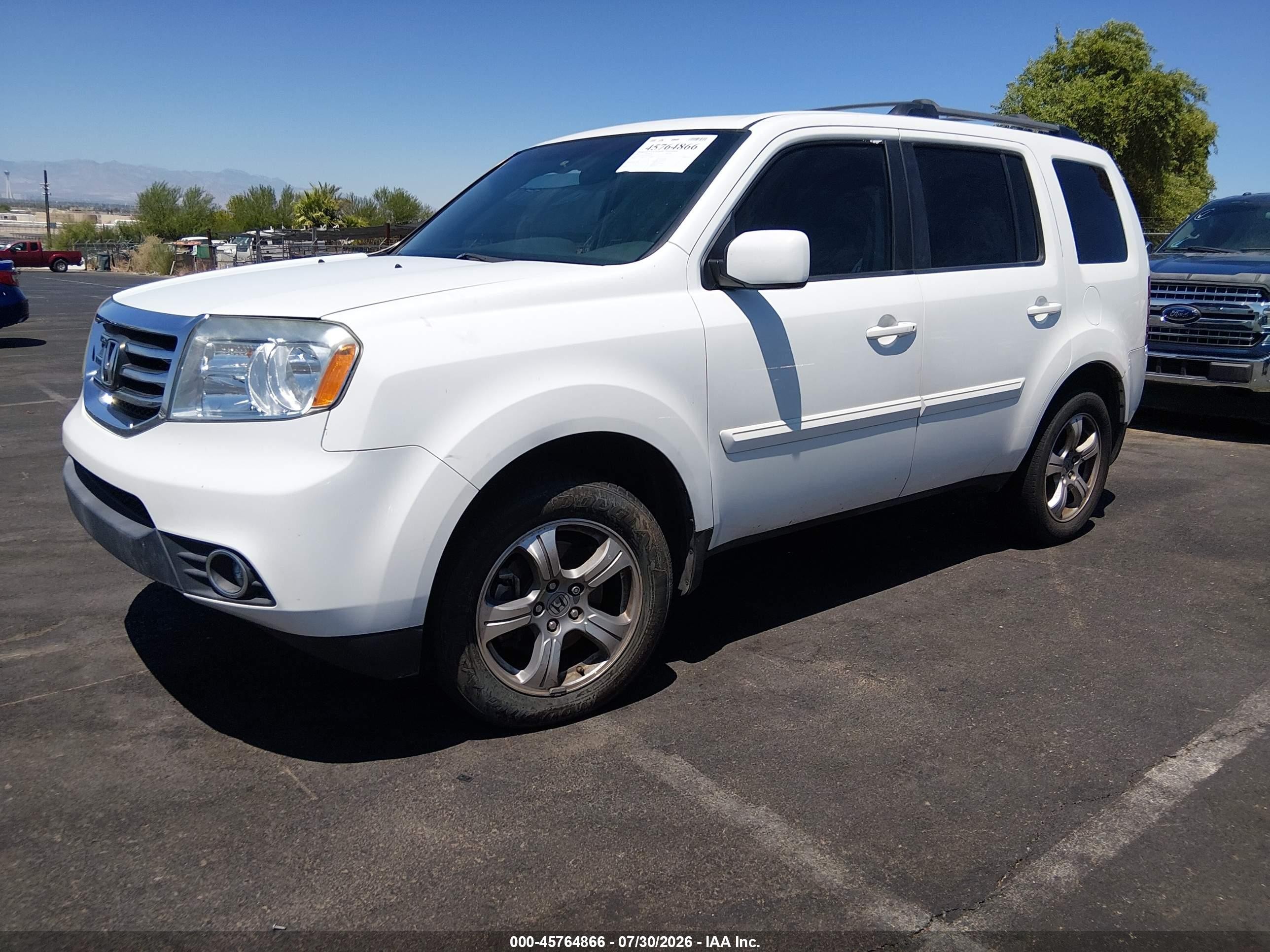 2013 Honda Pilot Ex White vin: 5FNYF3H45DB036879