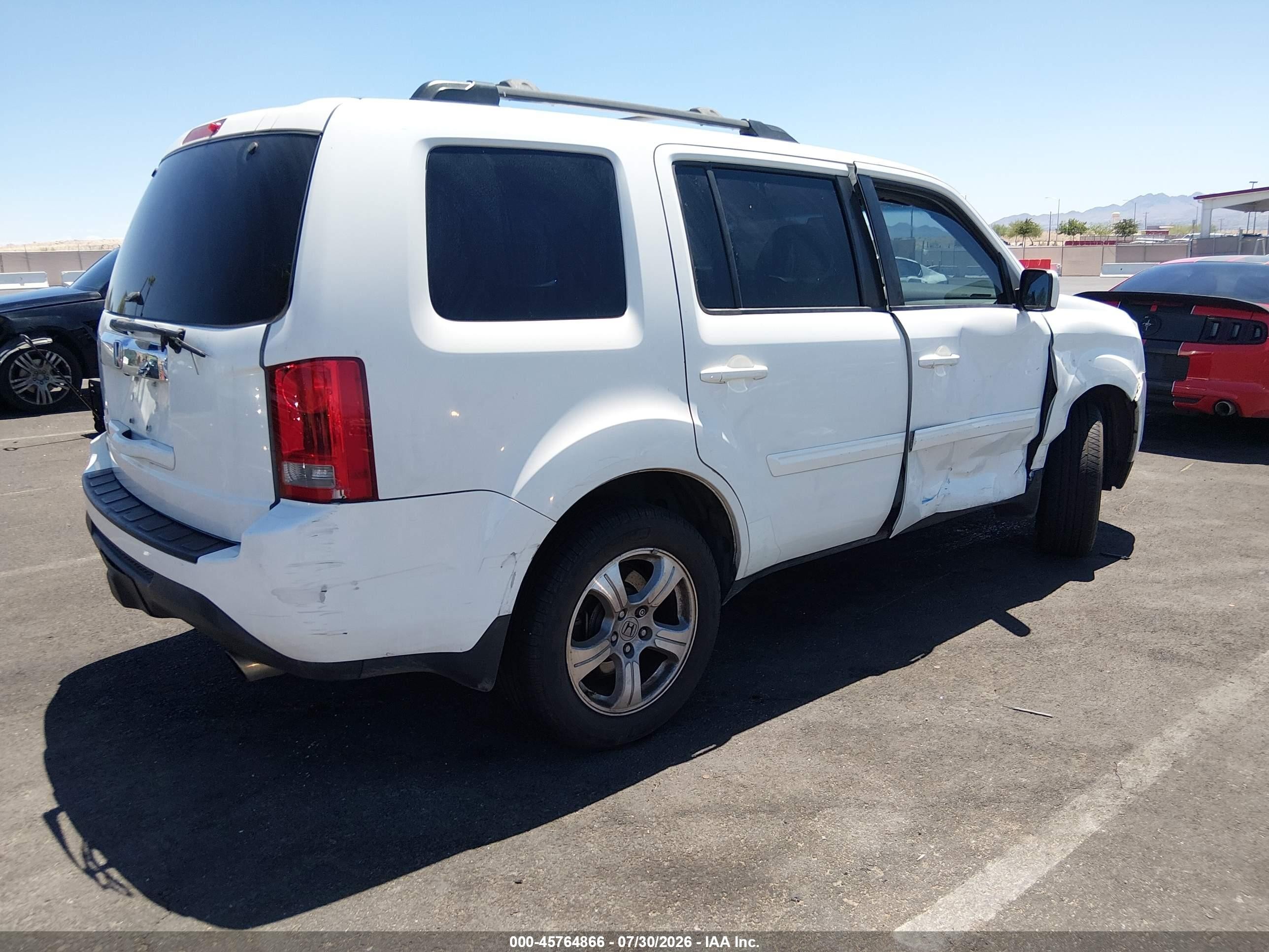 2013 Honda Pilot Ex White vin: 5FNYF3H45DB036879