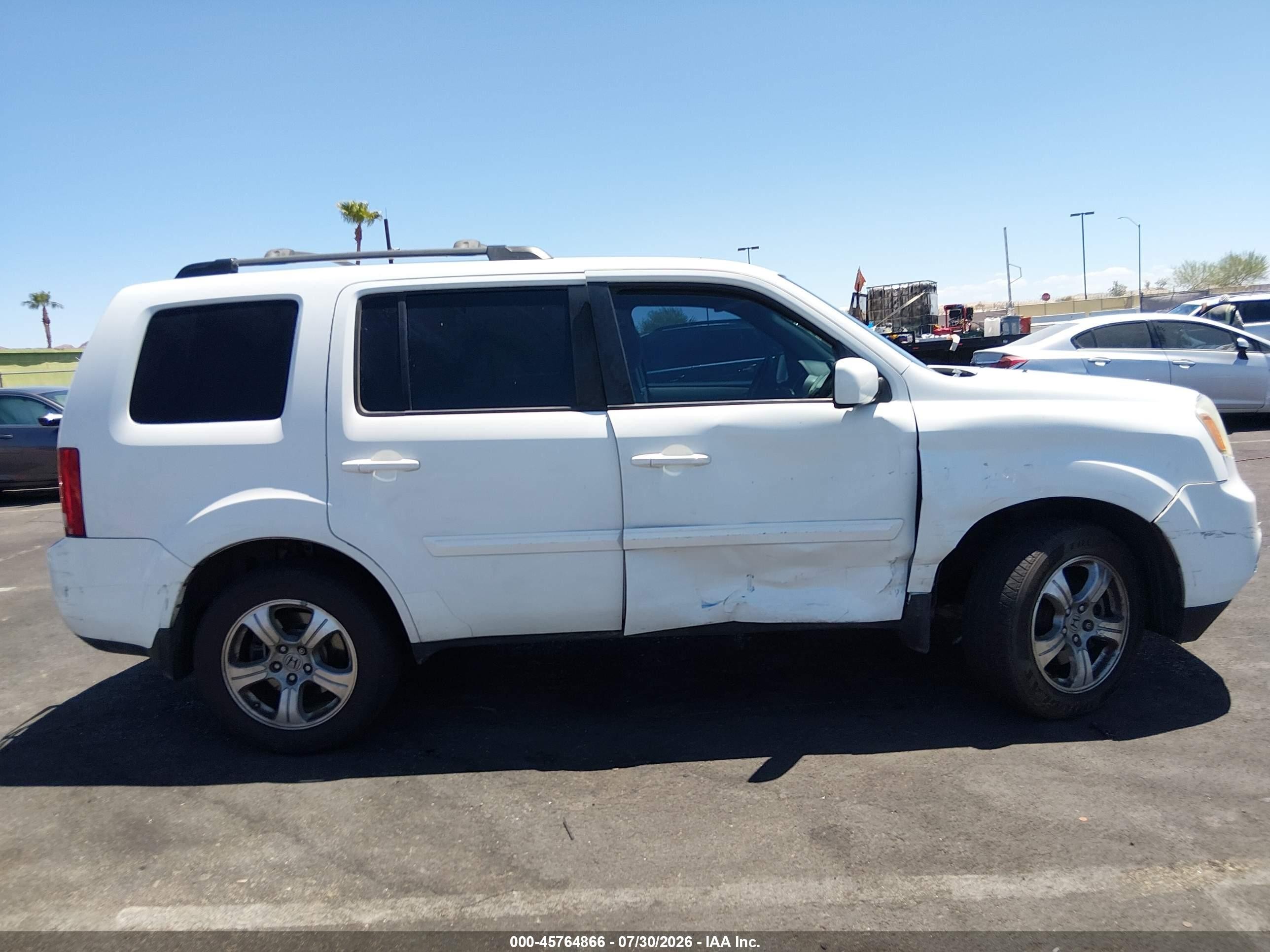 2013 Honda Pilot Ex White vin: 5FNYF3H45DB036879