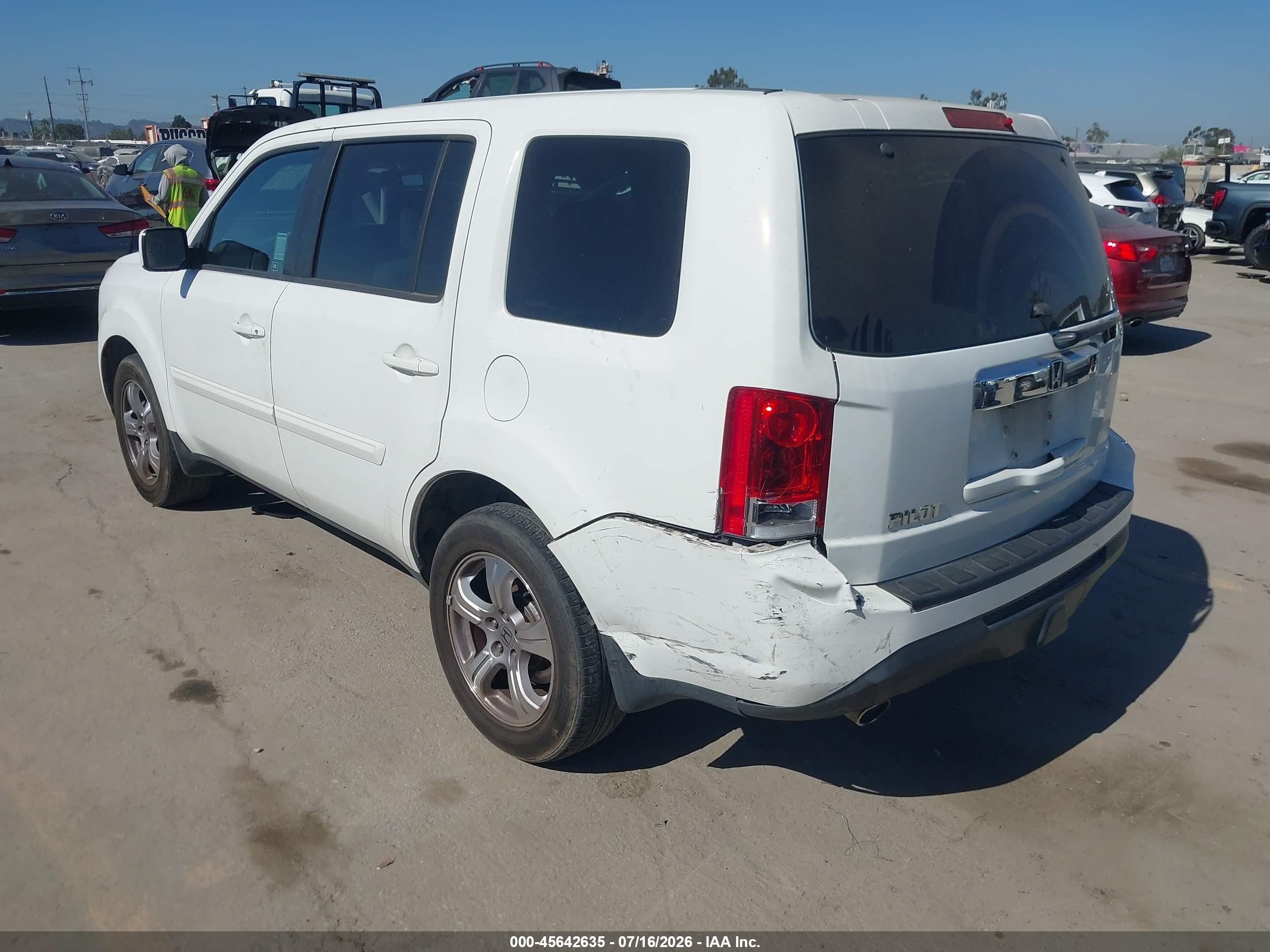 2013 Honda Pilot Ex White vin: 5FNYF3H46DB001459