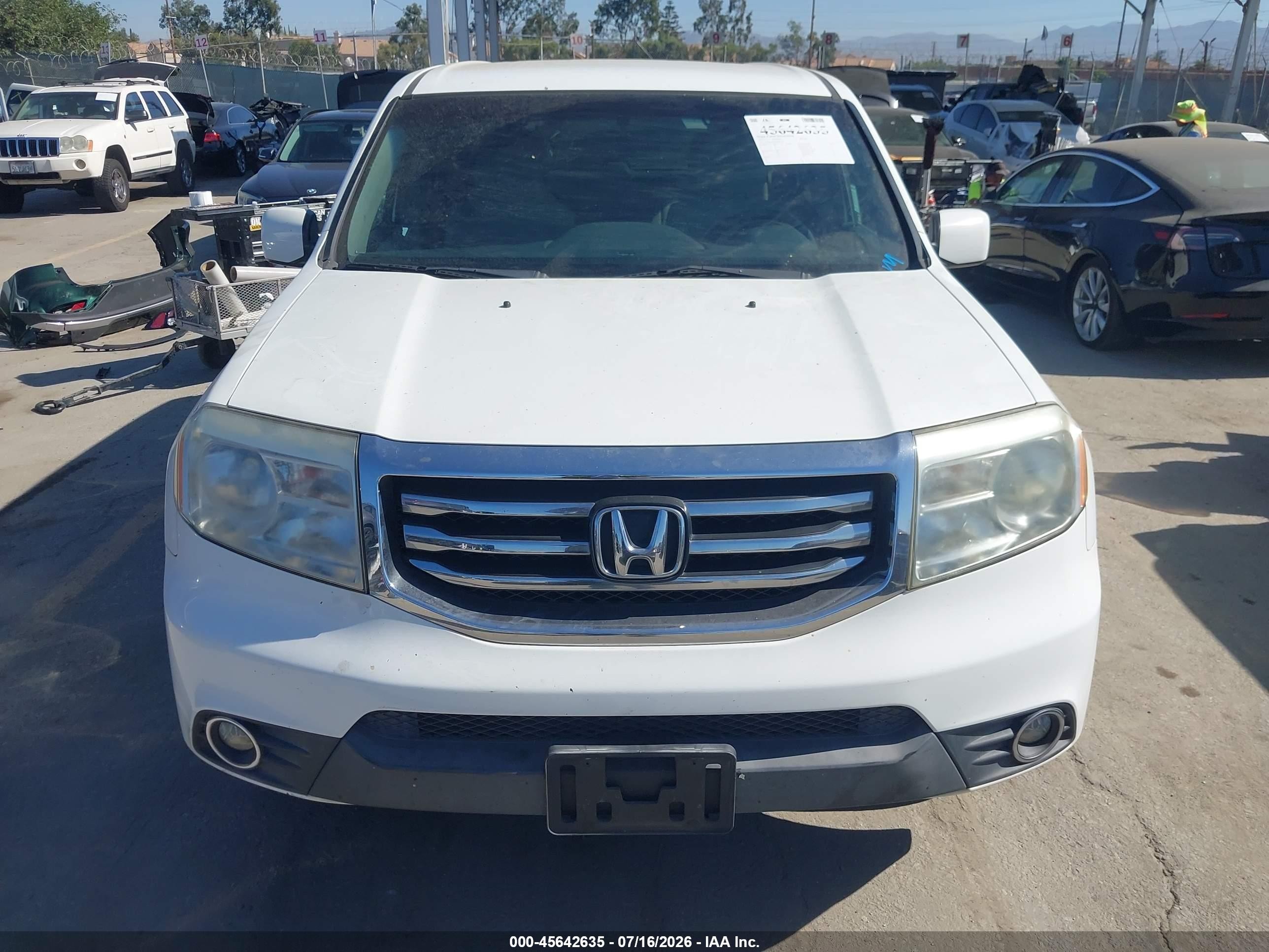 2013 Honda Pilot Ex White vin: 5FNYF3H46DB001459
