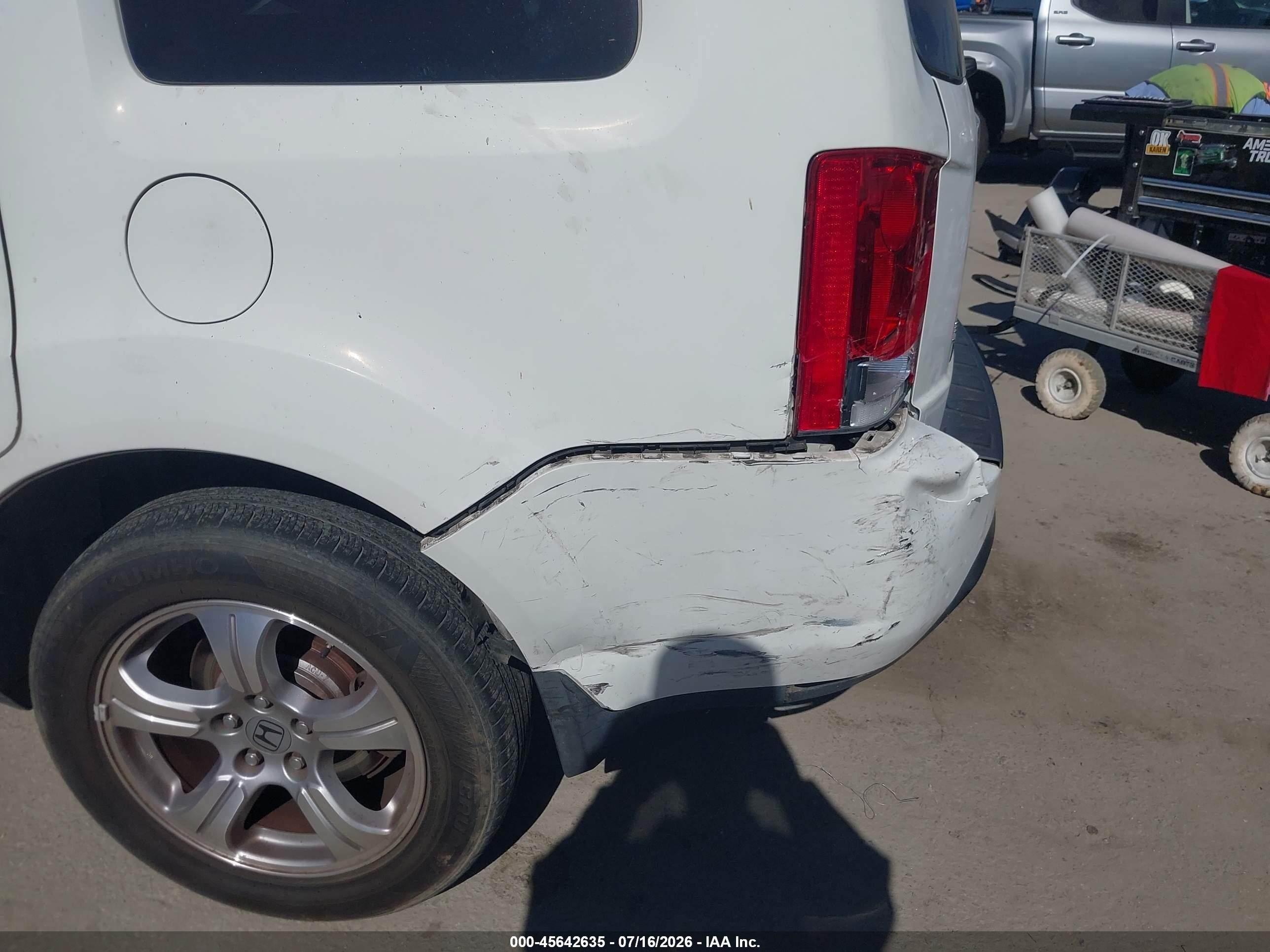 2013 Honda Pilot Ex White vin: 5FNYF3H46DB001459