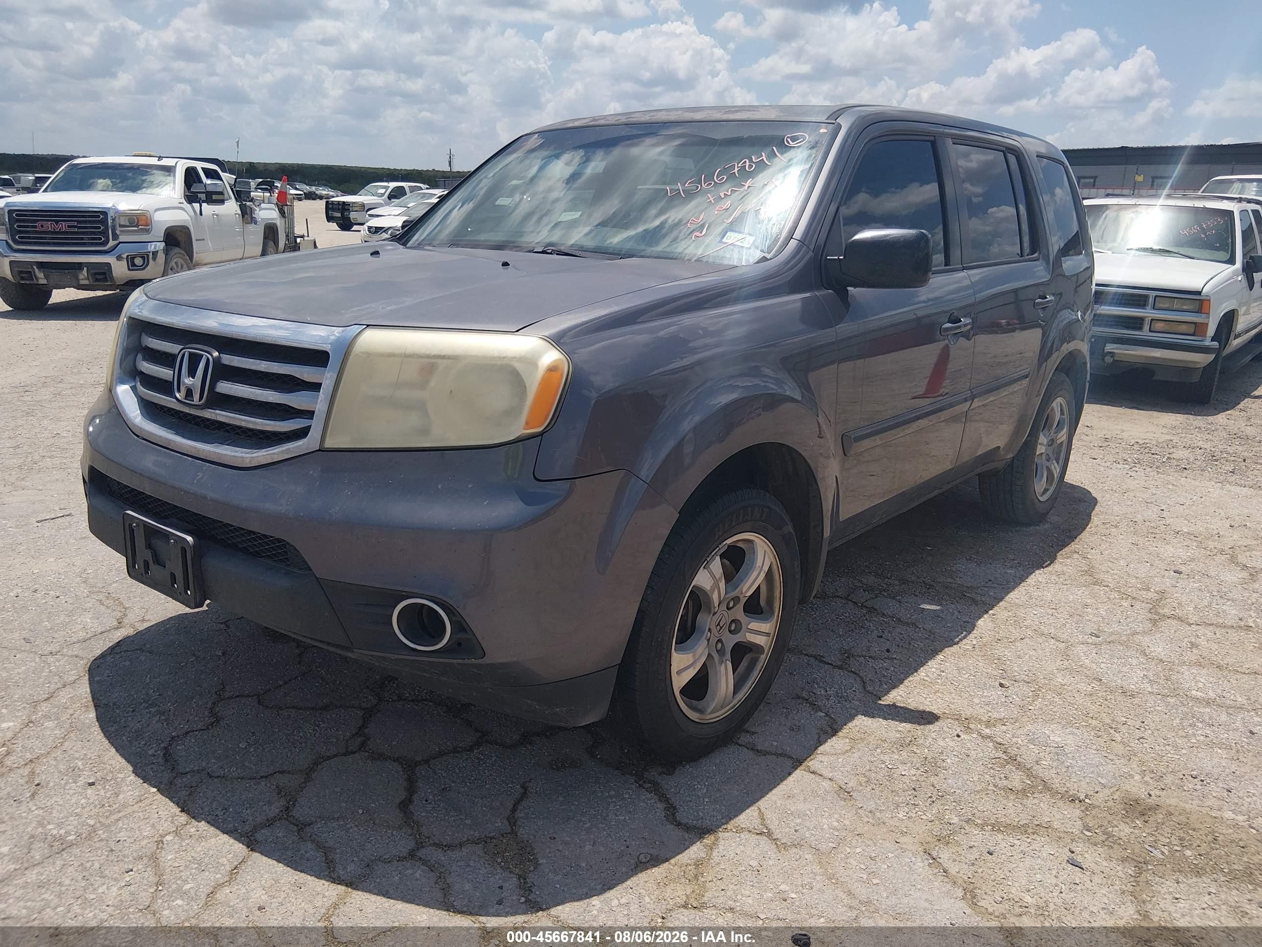 2014 Honda Pilot Ex Gray vin: 5FNYF3H47EB003500
