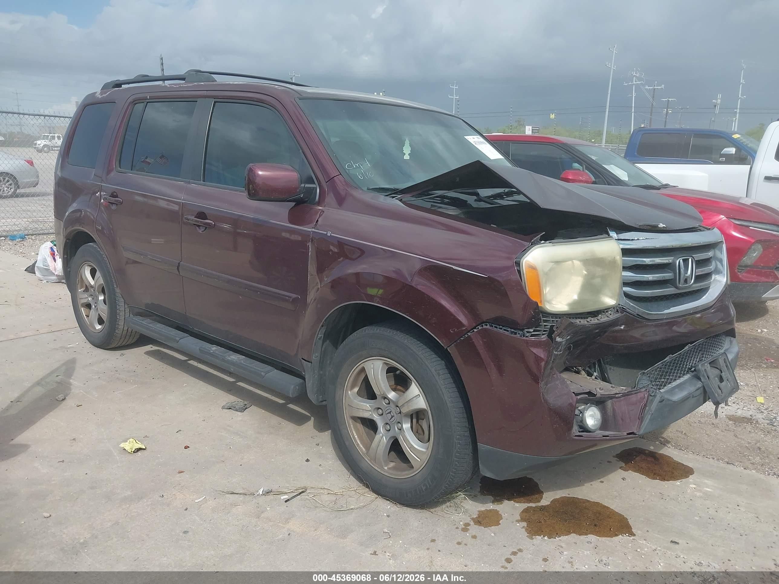 2014 Honda Pilot Ex Maroon vin: 5FNYF3H48EB011931