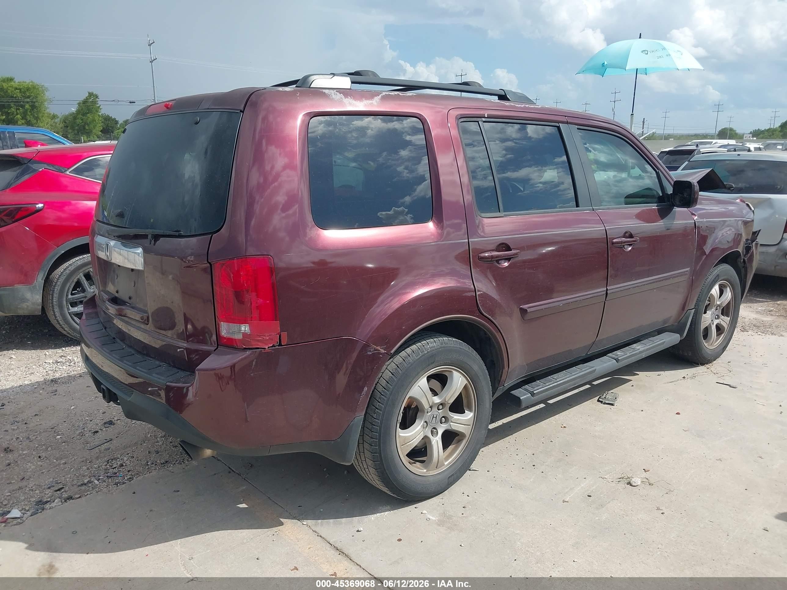 2014 Honda Pilot Ex Maroon vin: 5FNYF3H48EB011931