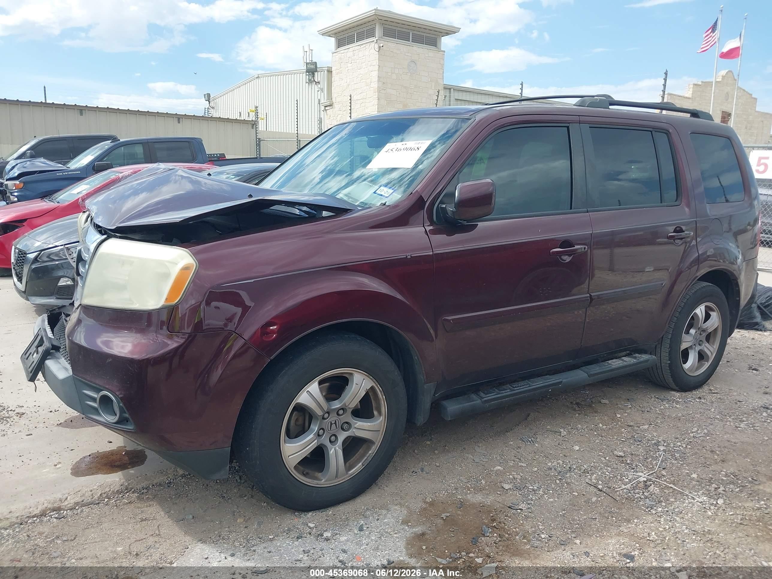 2014 Honda Pilot Ex Maroon vin: 5FNYF3H48EB011931