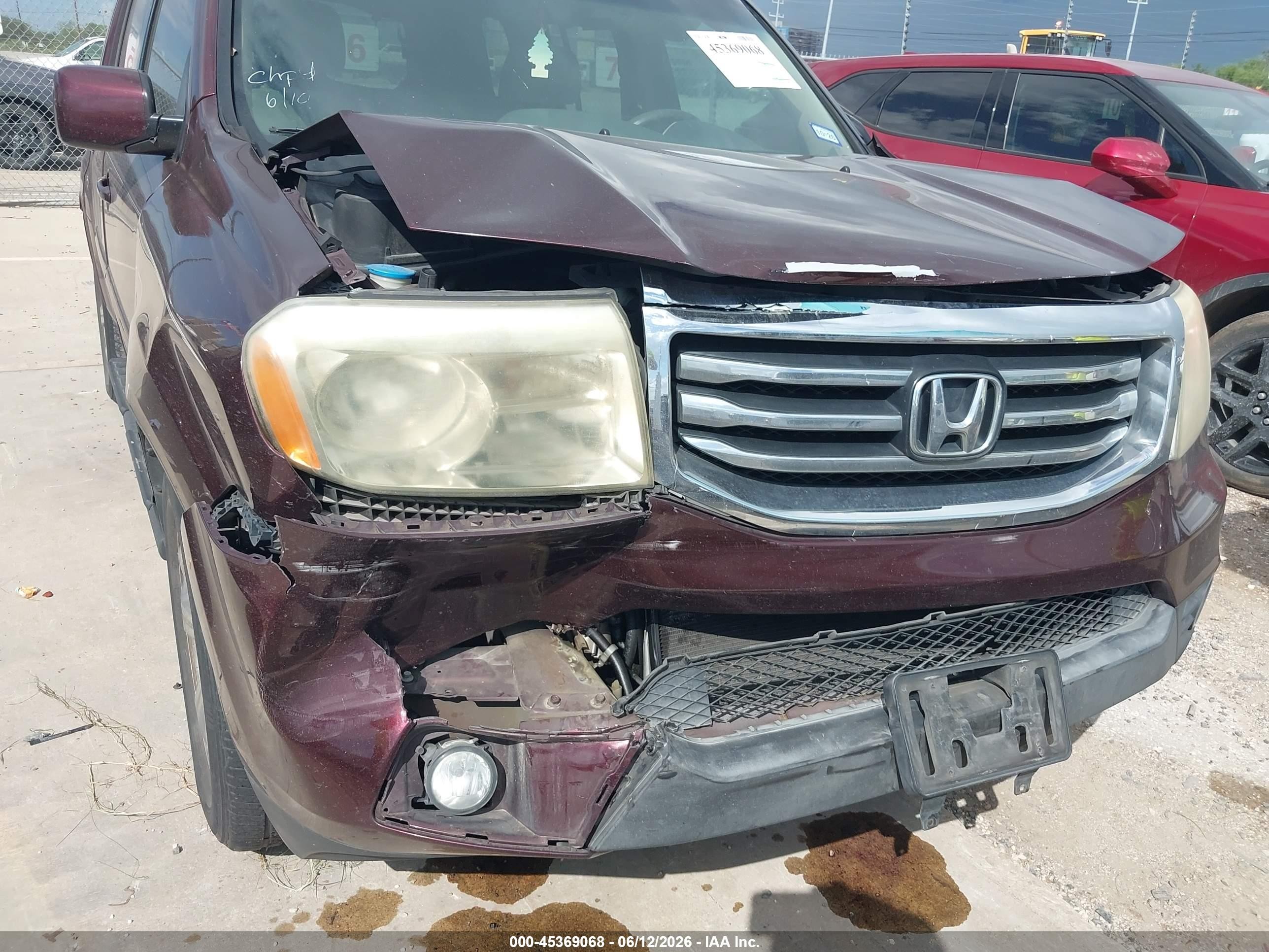2014 Honda Pilot Ex Maroon vin: 5FNYF3H48EB011931
