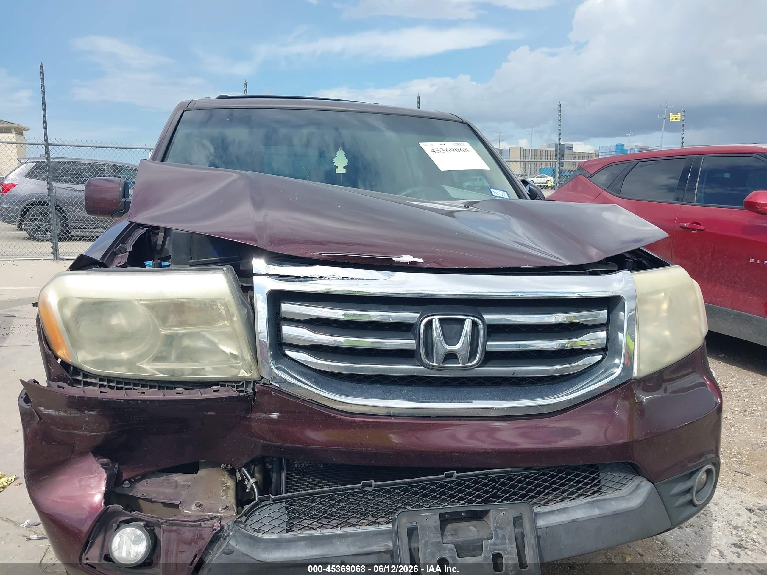 2014 Honda Pilot Ex Maroon vin: 5FNYF3H48EB011931