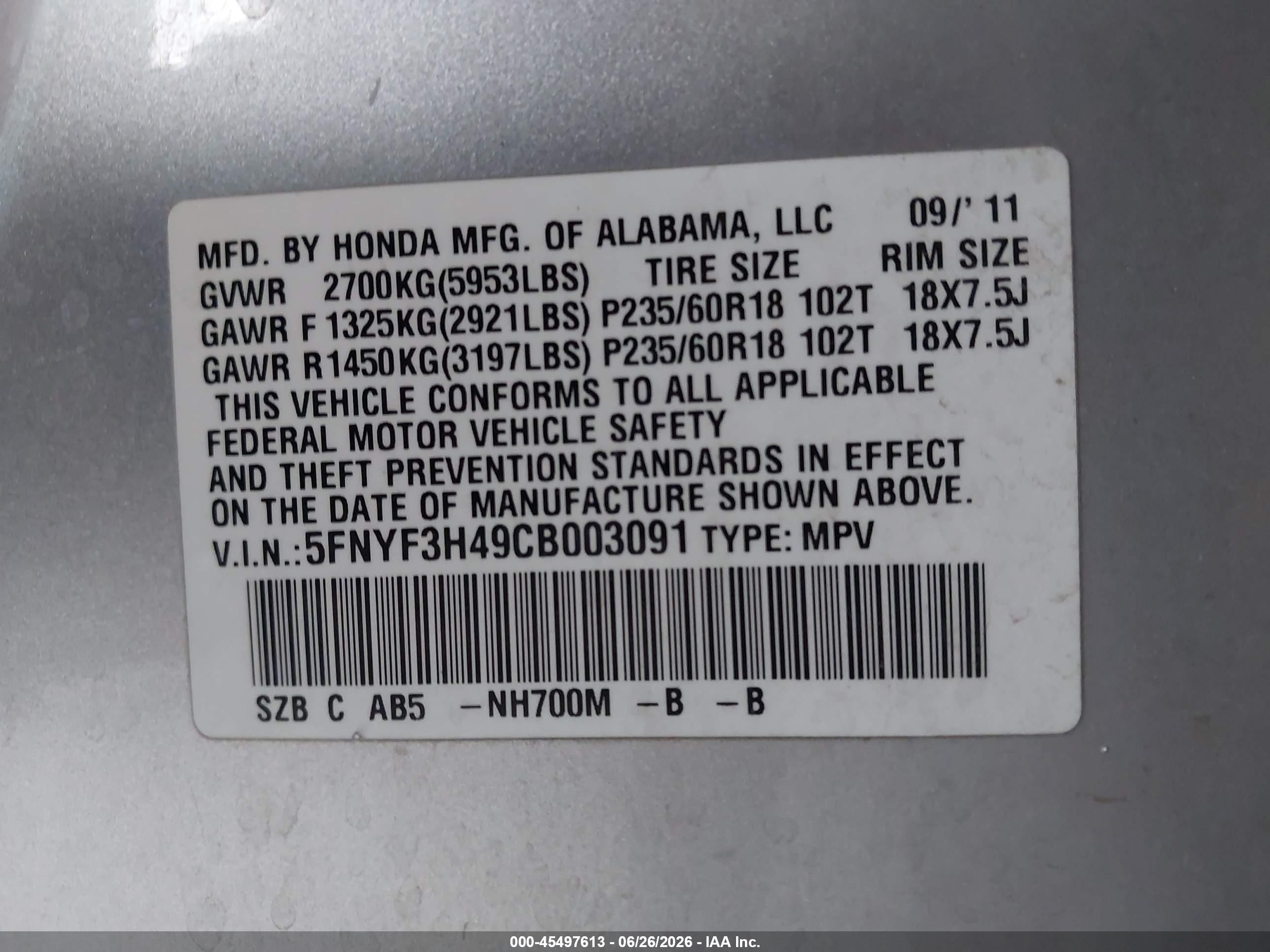 2012 Honda Pilot Ex Silver vin: 5FNYF3H49CB003091