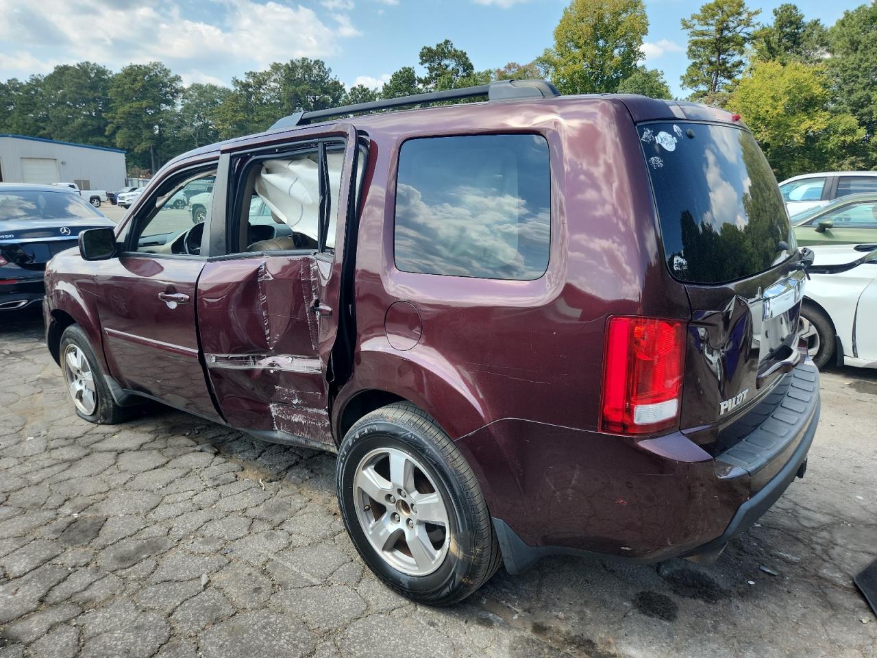 2010 Honda Pilot Exl Burgundy vin: 5FNYF3H50AB013076