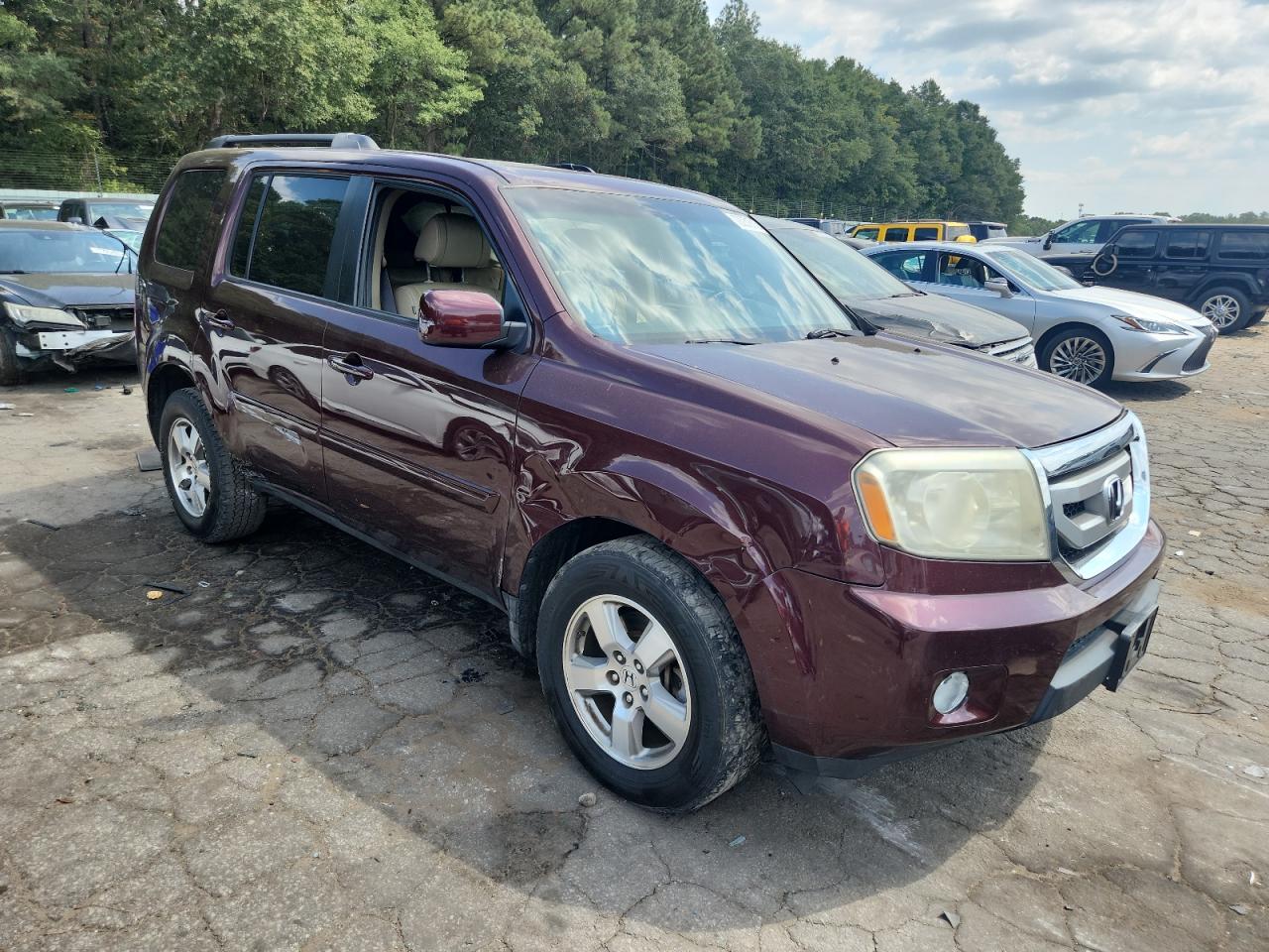 2010 Honda Pilot Exl Burgundy vin: 5FNYF3H50AB013076