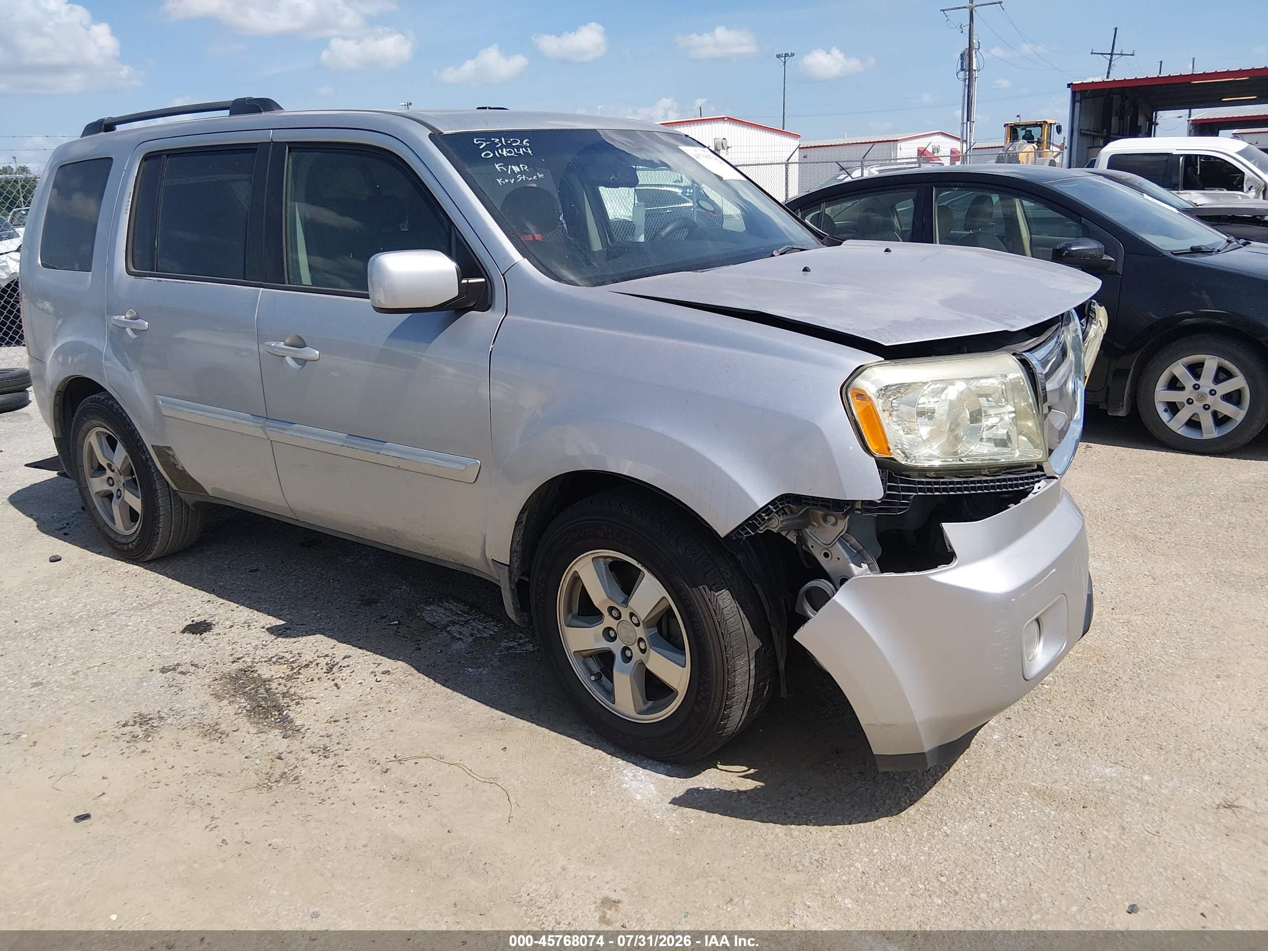 2010 Honda Pilot Ex-l Silver vin: 5FNYF3H50AB014244