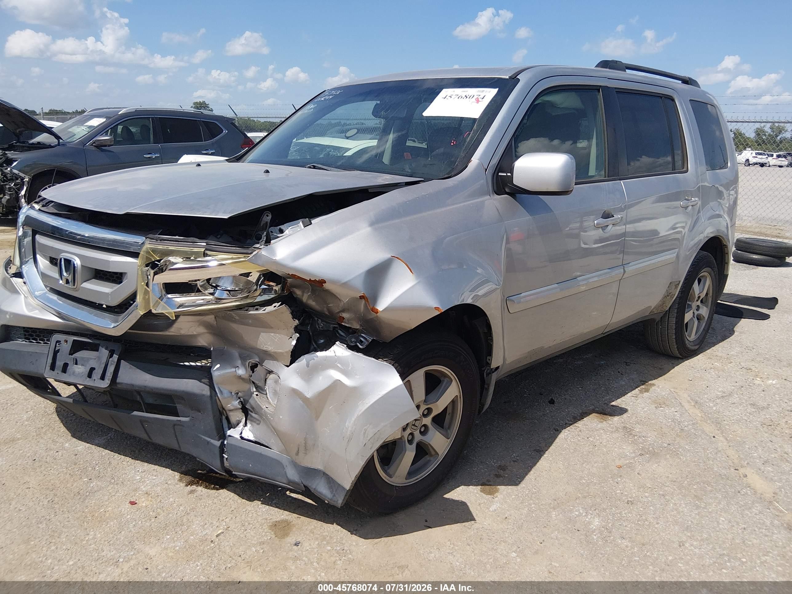 2010 Honda Pilot Ex-l Silver vin: 5FNYF3H50AB014244