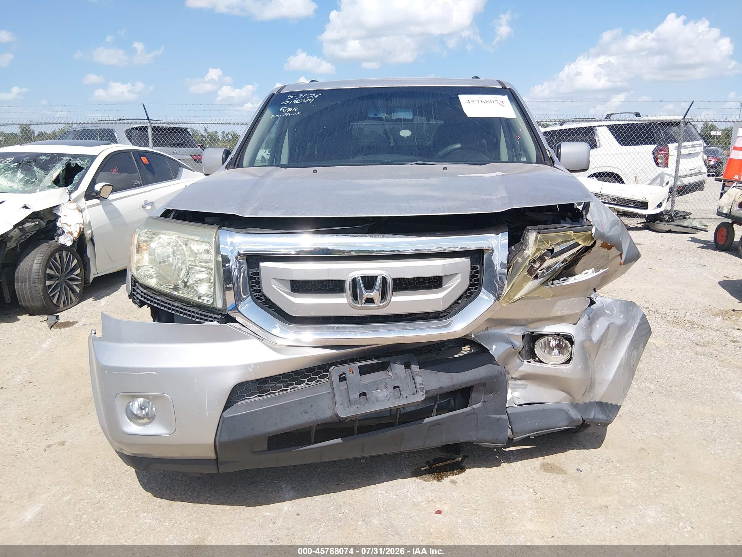 2010 Honda Pilot Ex-l Silver vin: 5FNYF3H50AB014244