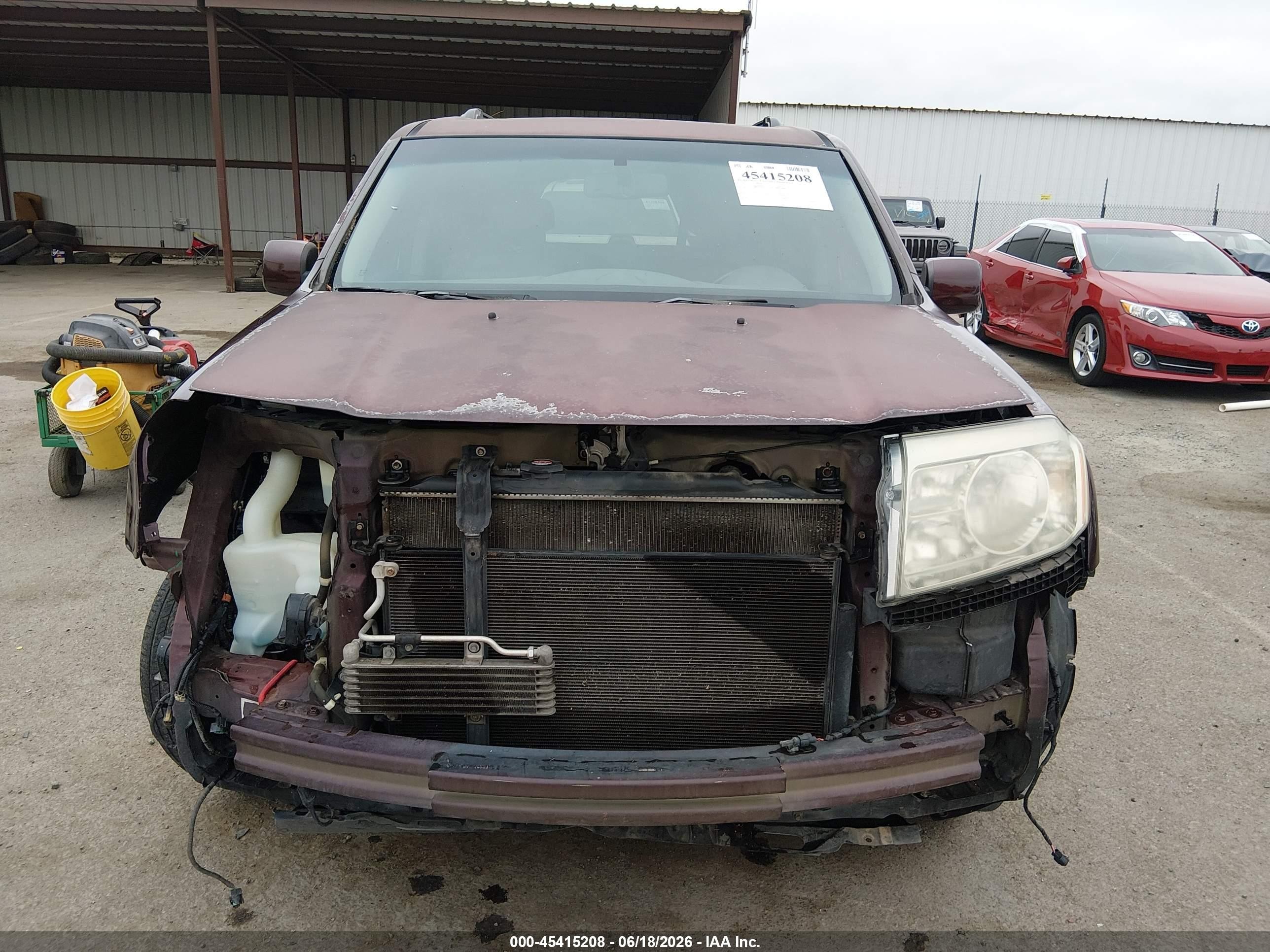 2010 Honda Pilot Ex-l Burgundy vin: 5FNYF3H50AB016477