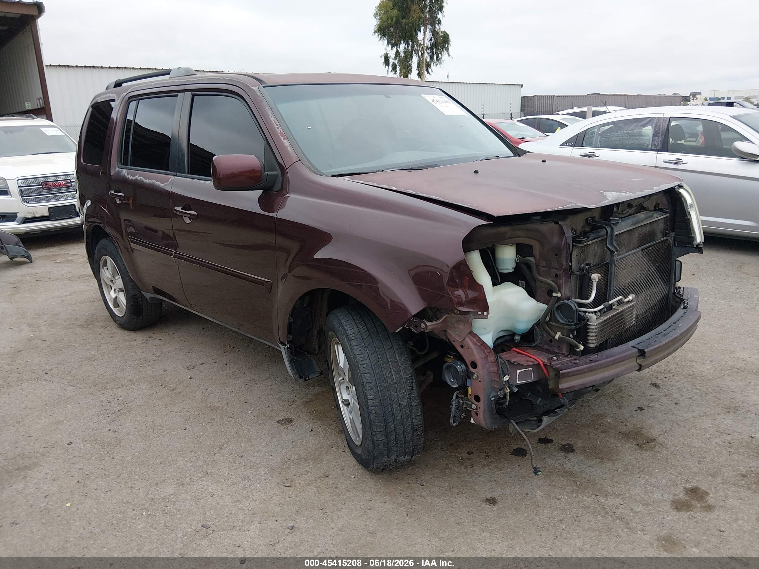 2010 Honda Pilot Ex-l Burgundy vin: 5FNYF3H50AB016477