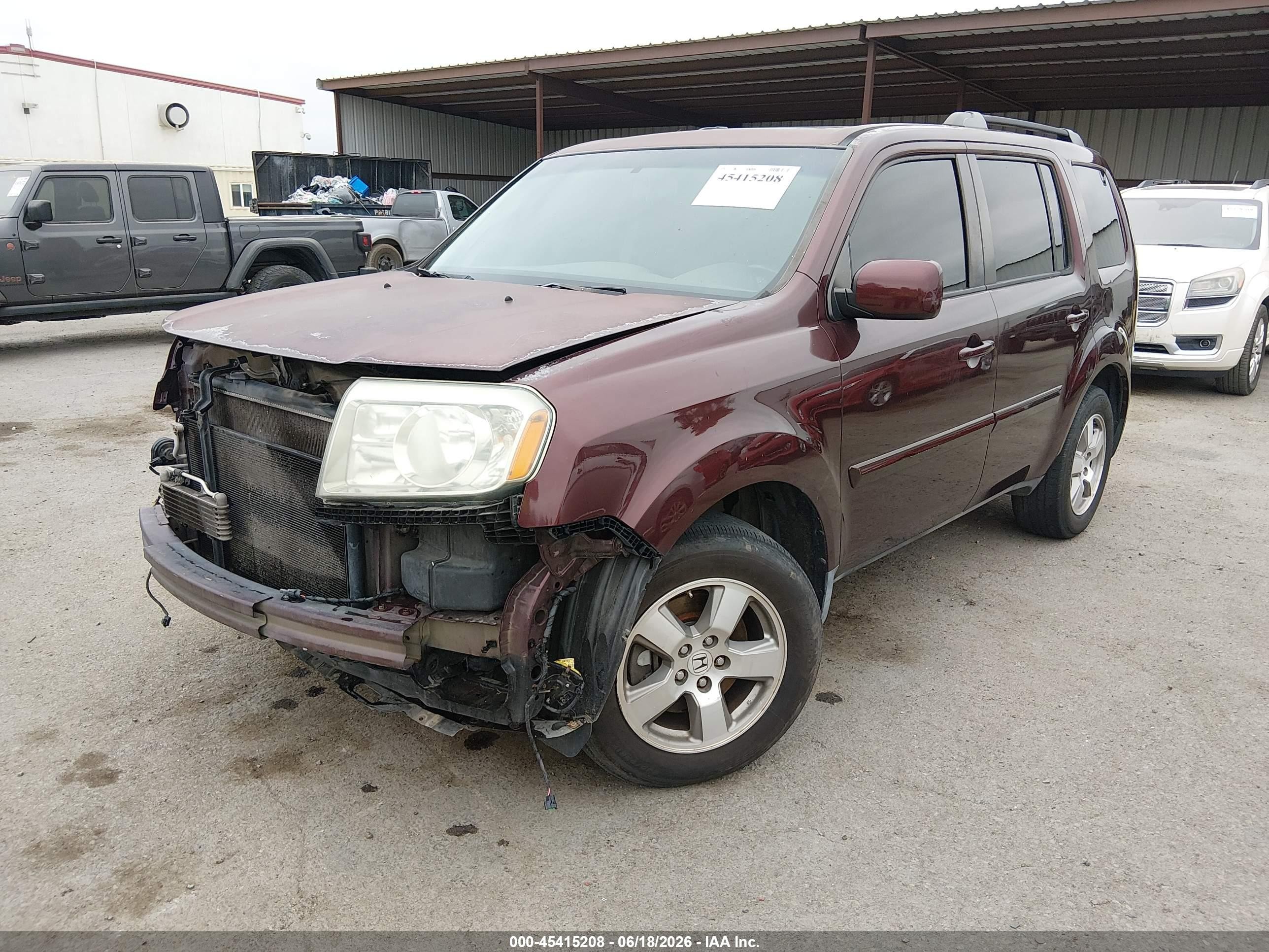 2010 Honda Pilot Ex-l Burgundy vin: 5FNYF3H50AB016477