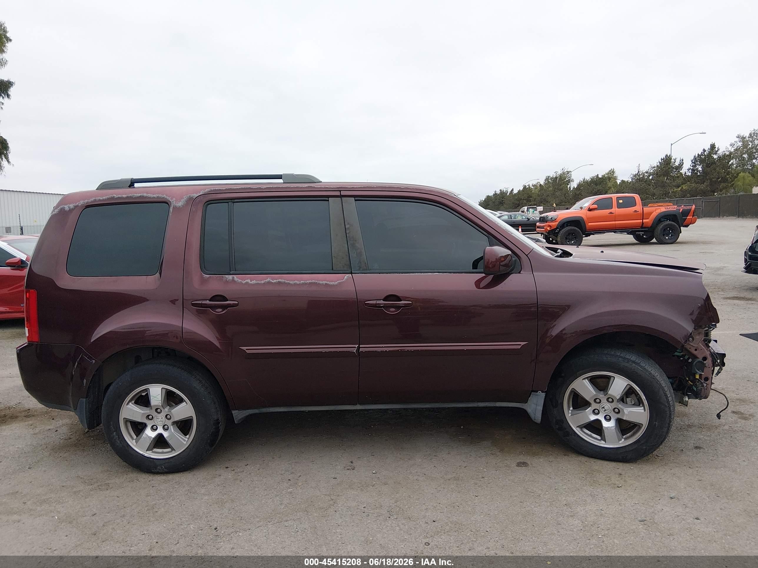 2010 Honda Pilot Ex-l Burgundy vin: 5FNYF3H50AB016477