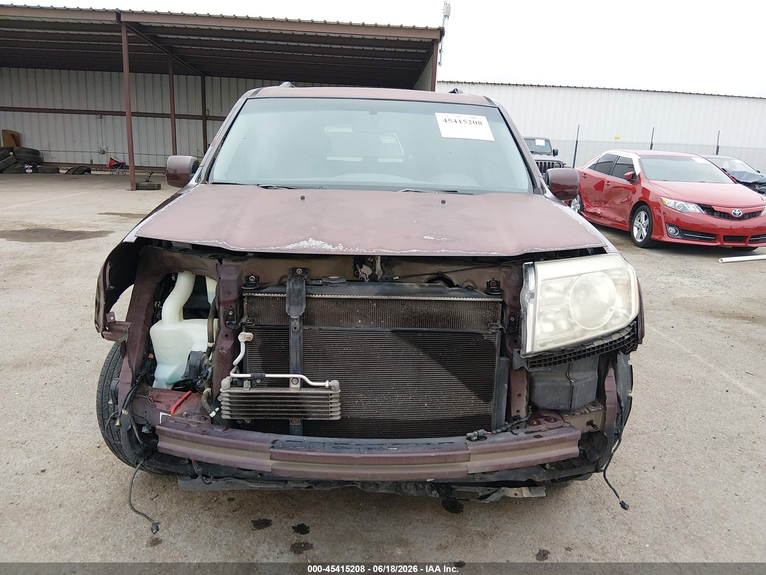 2010 Honda Pilot Ex-l Burgundy vin: 5FNYF3H50AB016477