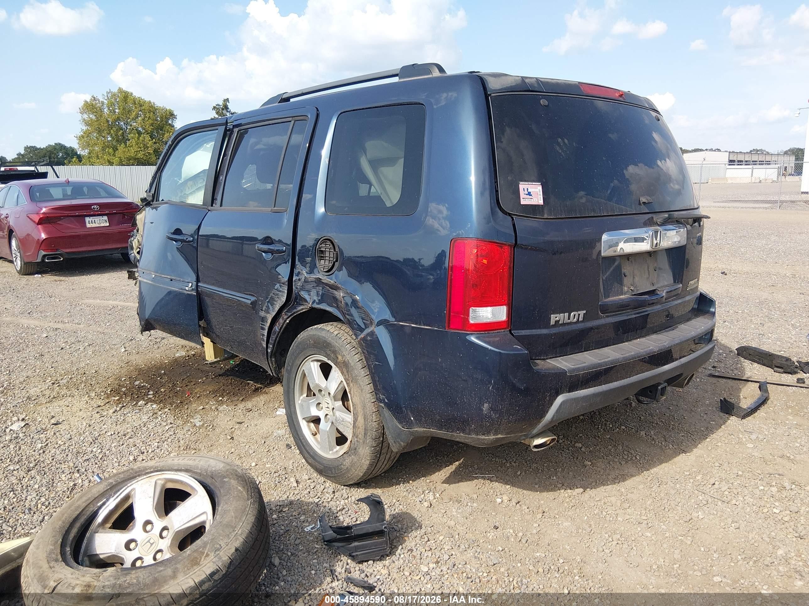2011 Honda Pilot Ex-l Blue vin: 5FNYF3H50BB041834