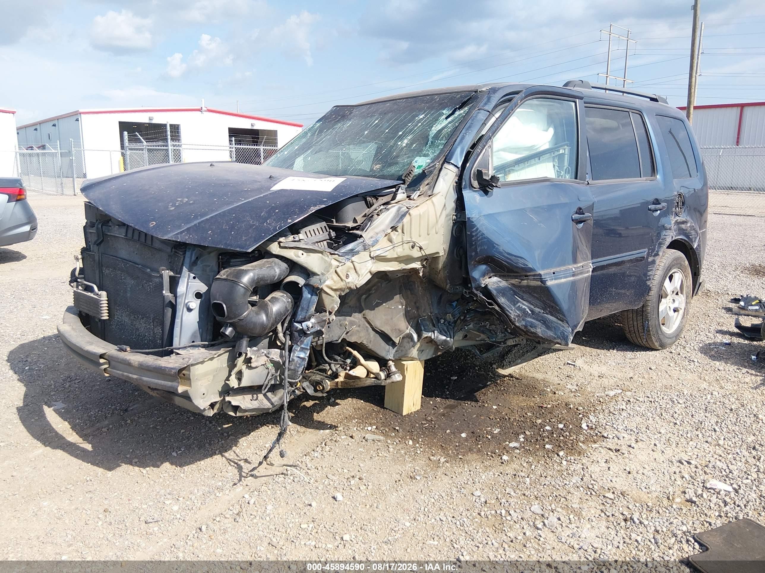 2011 Honda Pilot Ex-l Blue vin: 5FNYF3H50BB041834