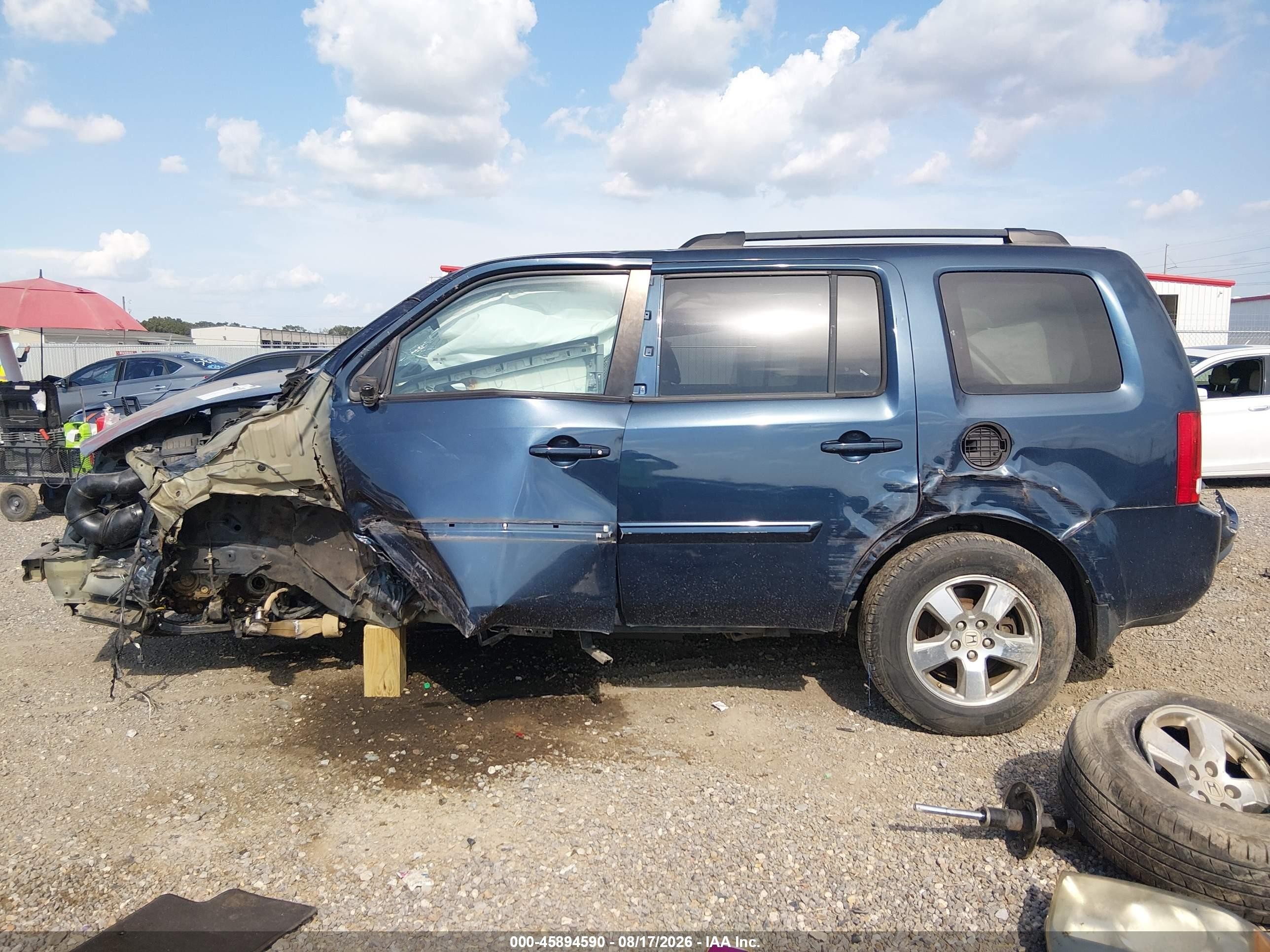 2011 Honda Pilot Ex-l Blue vin: 5FNYF3H50BB041834
