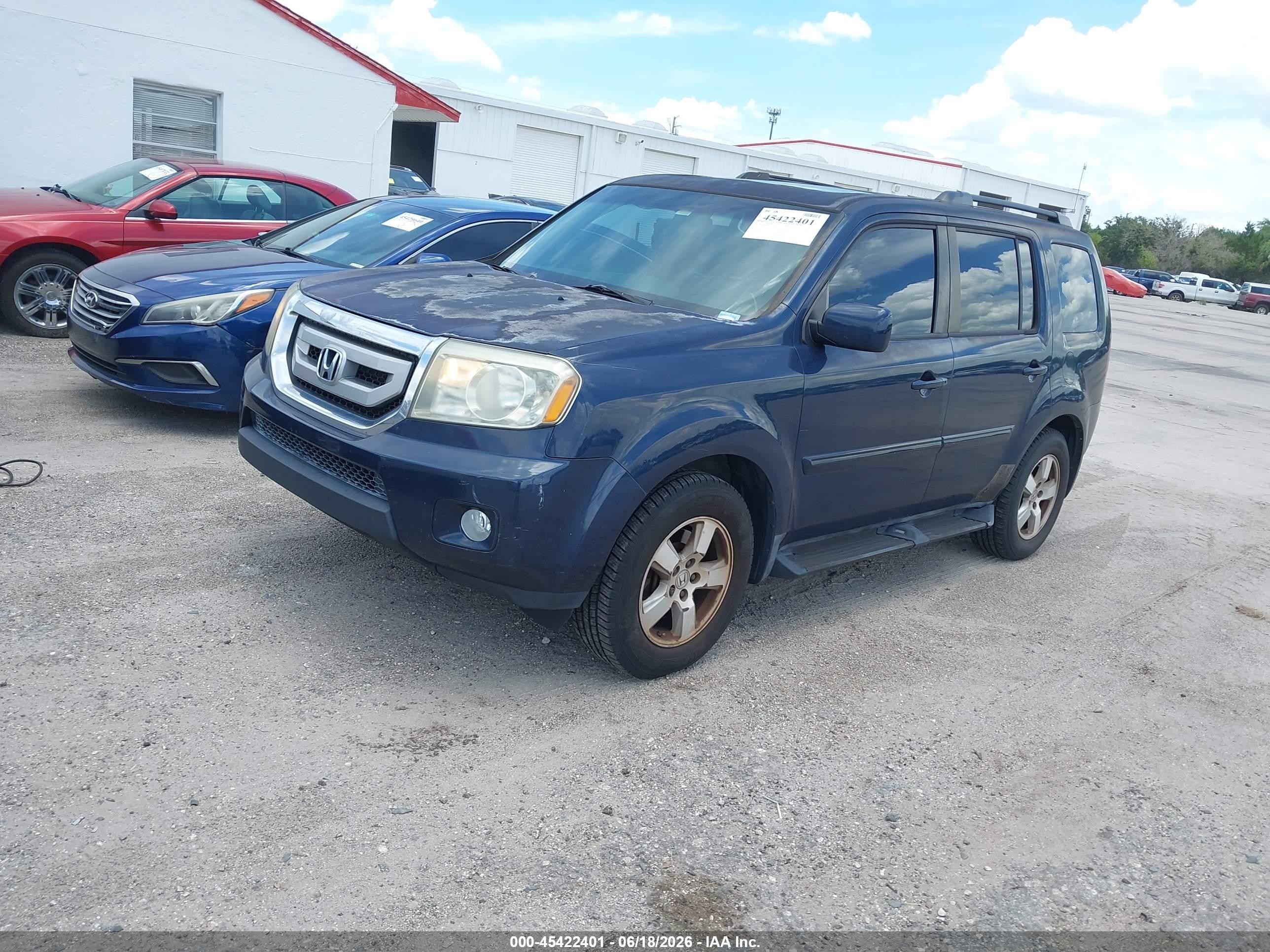 2011 Honda Pilot Ex-l Blue vin: 5FNYF3H50BB052543