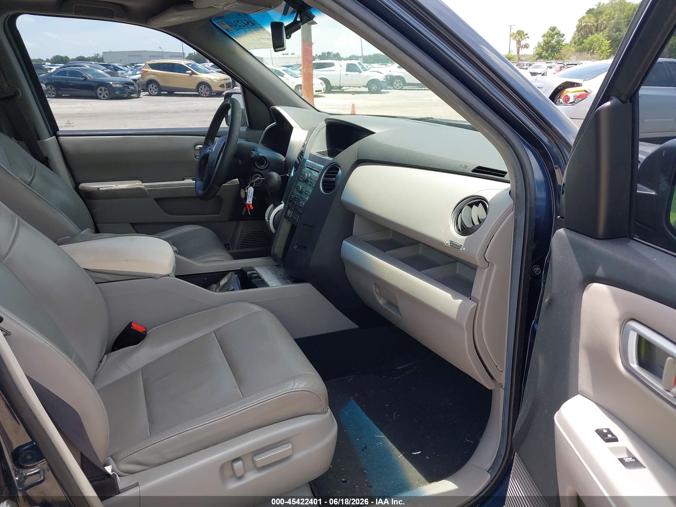 2011 Honda Pilot Ex-l Blue vin: 5FNYF3H50BB052543