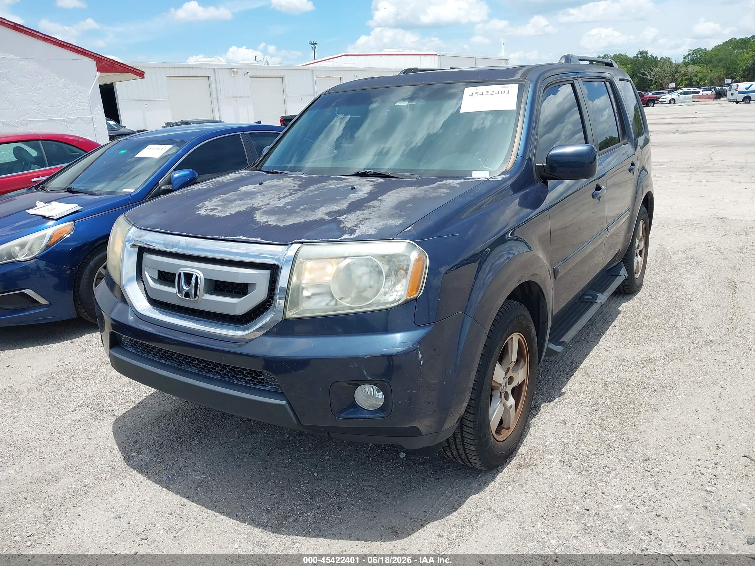 2011 Honda Pilot Ex-l Blue vin: 5FNYF3H50BB052543