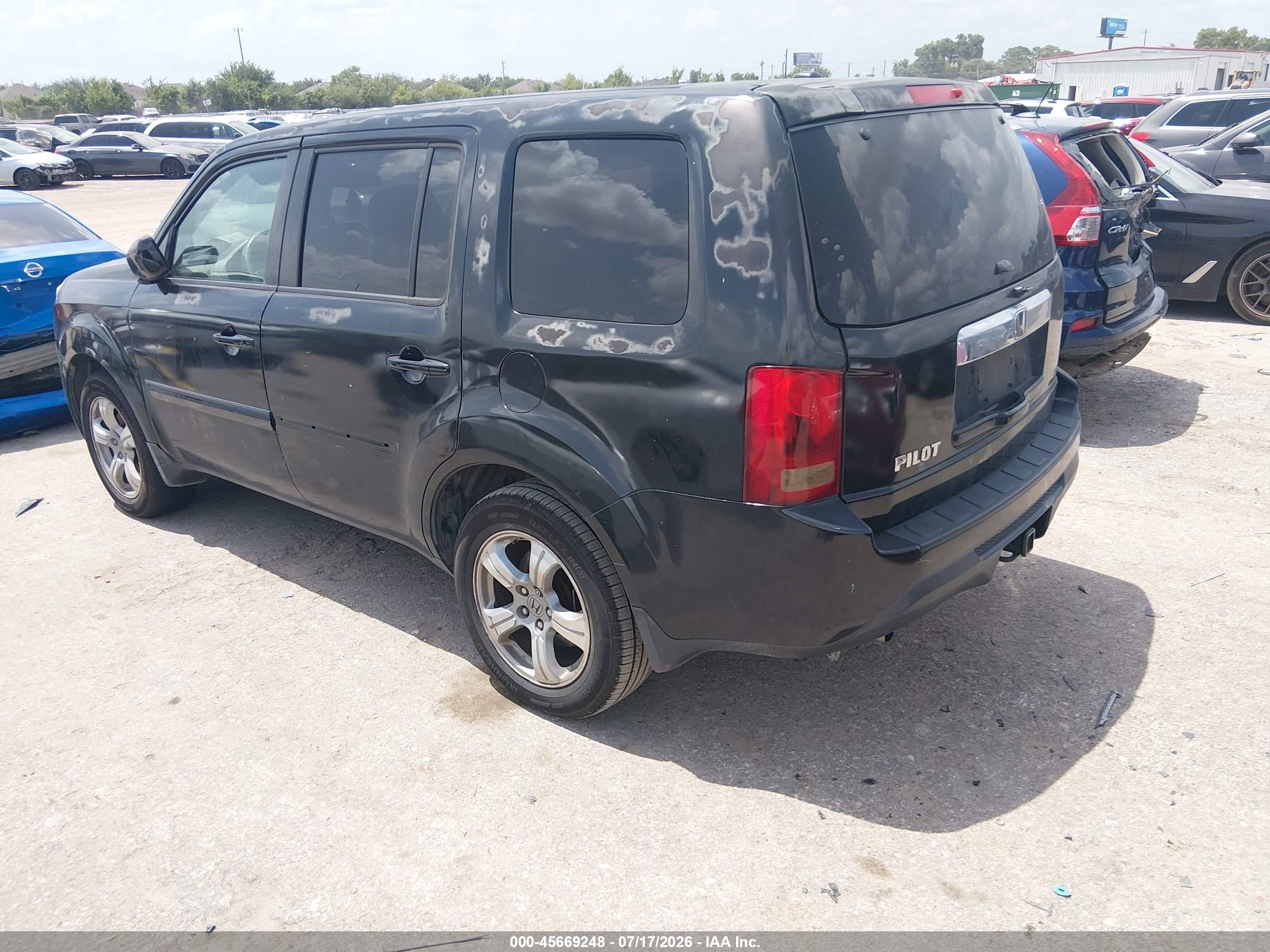 2012 Honda Pilot Ex-l Black vin: 5FNYF3H50CB020385
