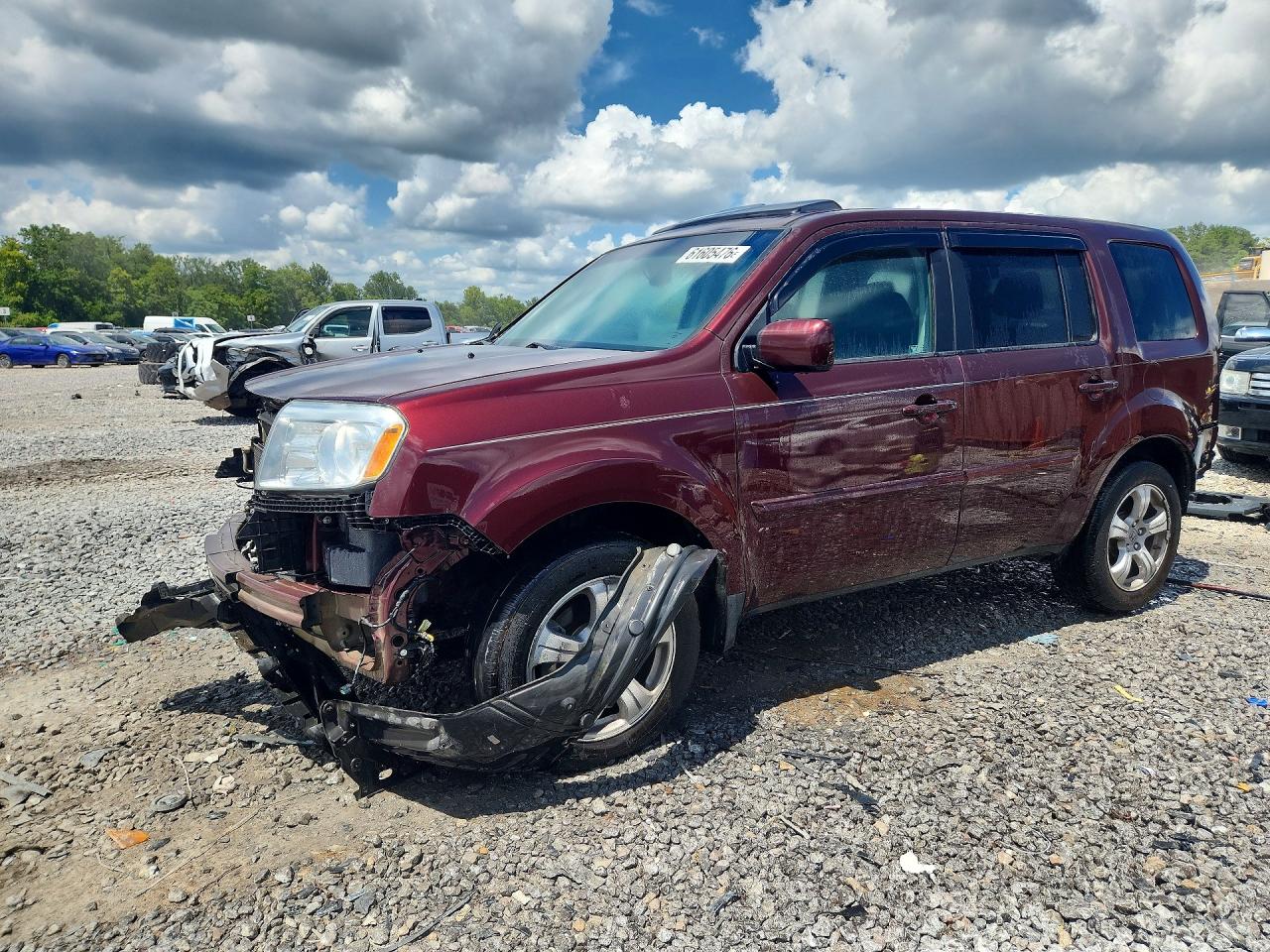 2012 Honda Pilot Exl Burgundy vin: 5FNYF3H50CB040331