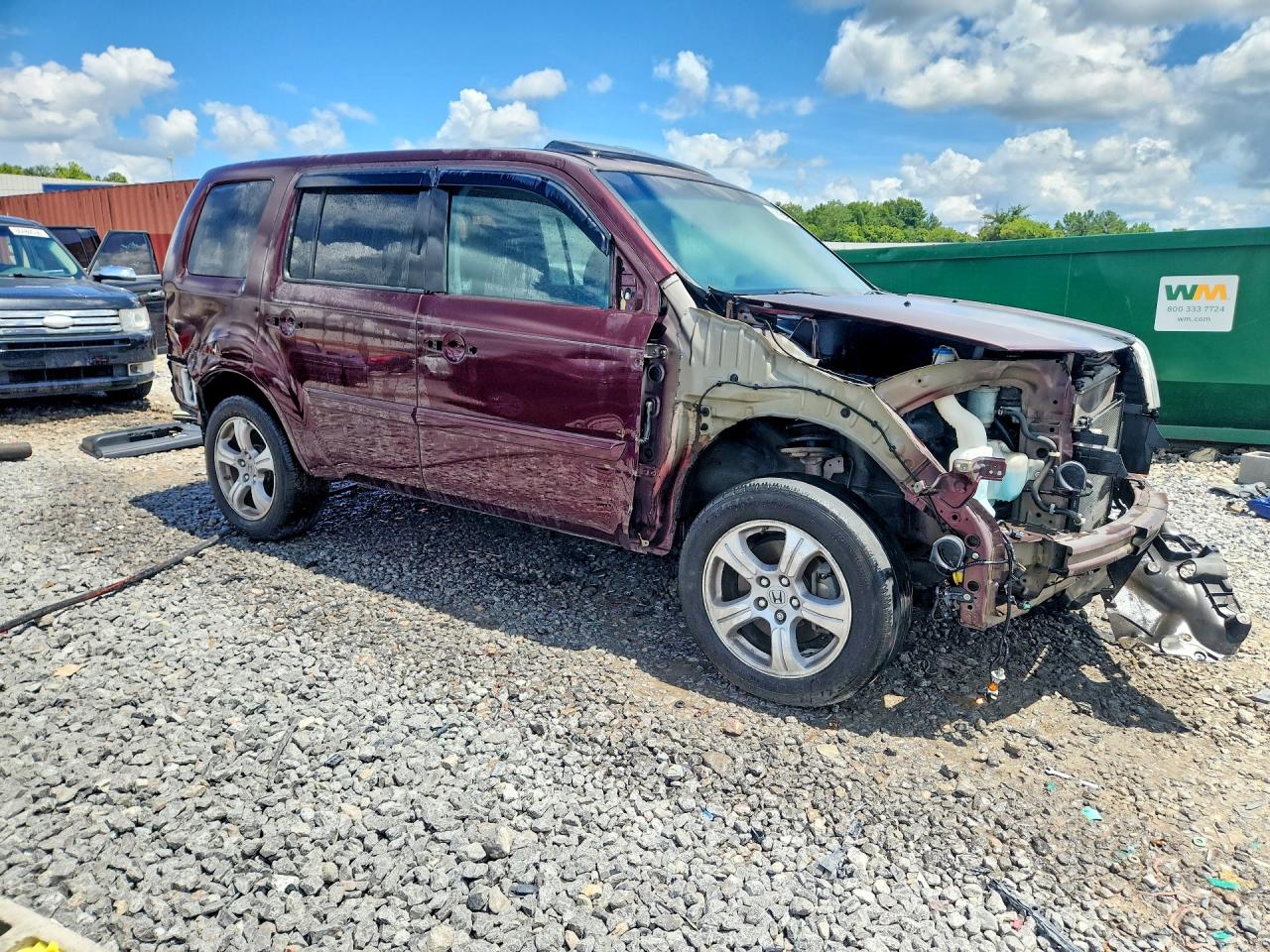 2012 Honda Pilot Exl Burgundy vin: 5FNYF3H50CB040331