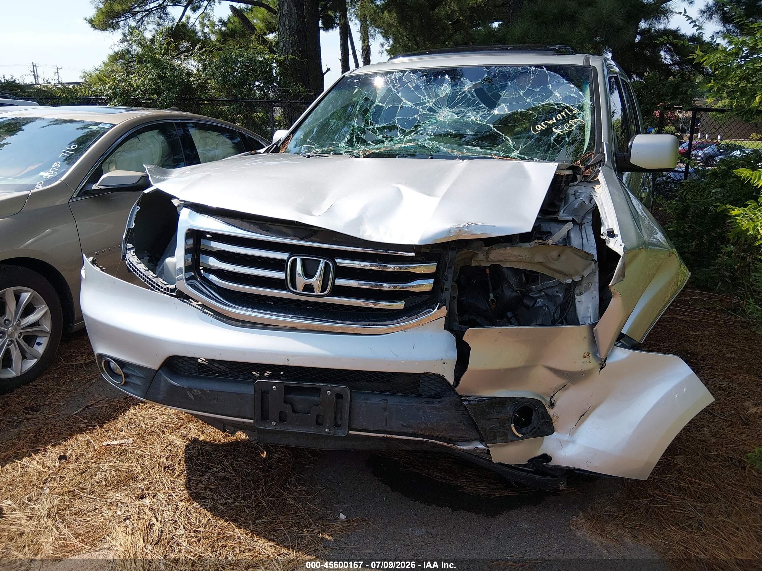 2013 Honda Pilot Ex-l Silver vin: 5FNYF3H50DB012062