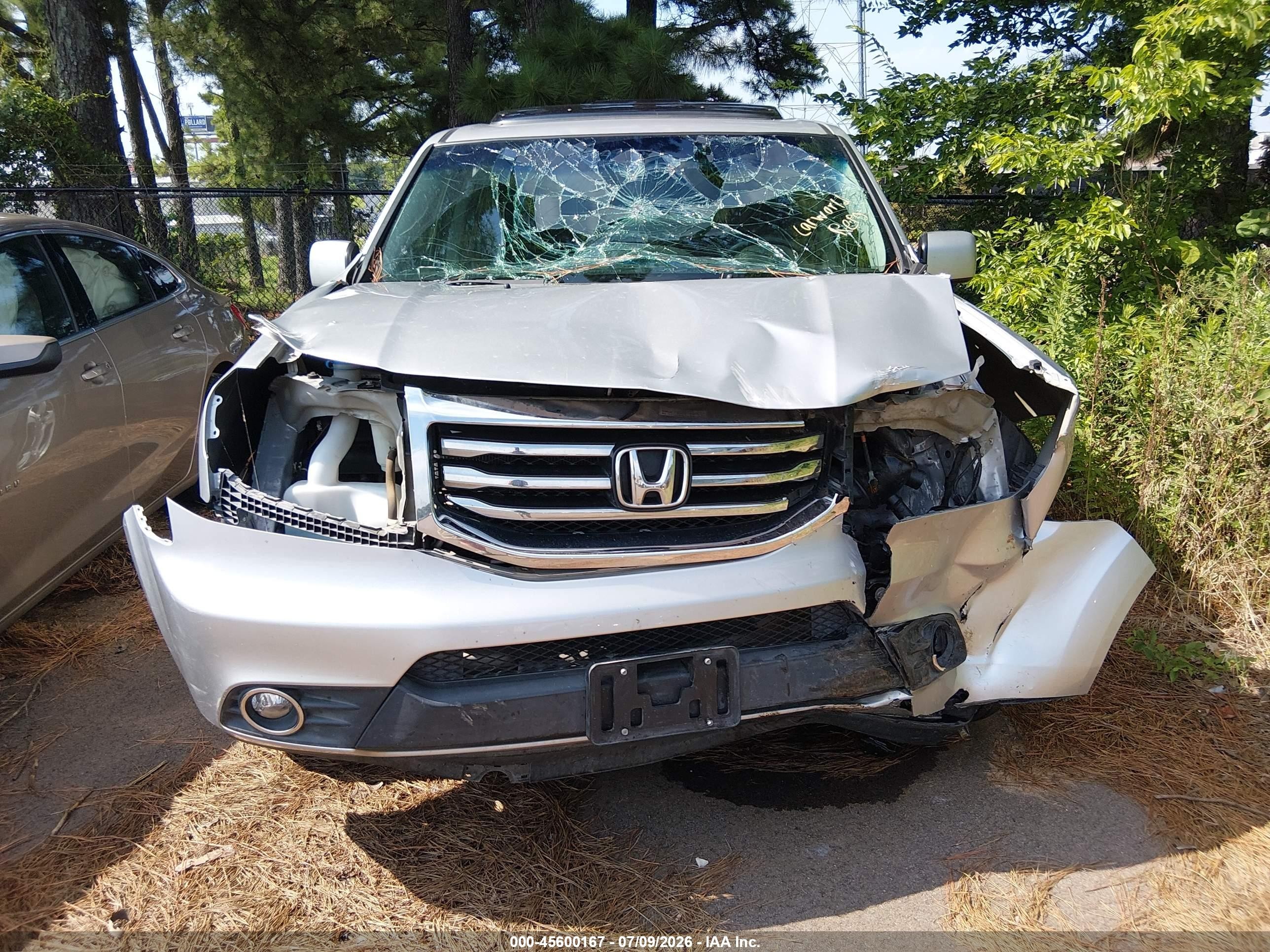 2013 Honda Pilot Ex-l Silver vin: 5FNYF3H50DB012062