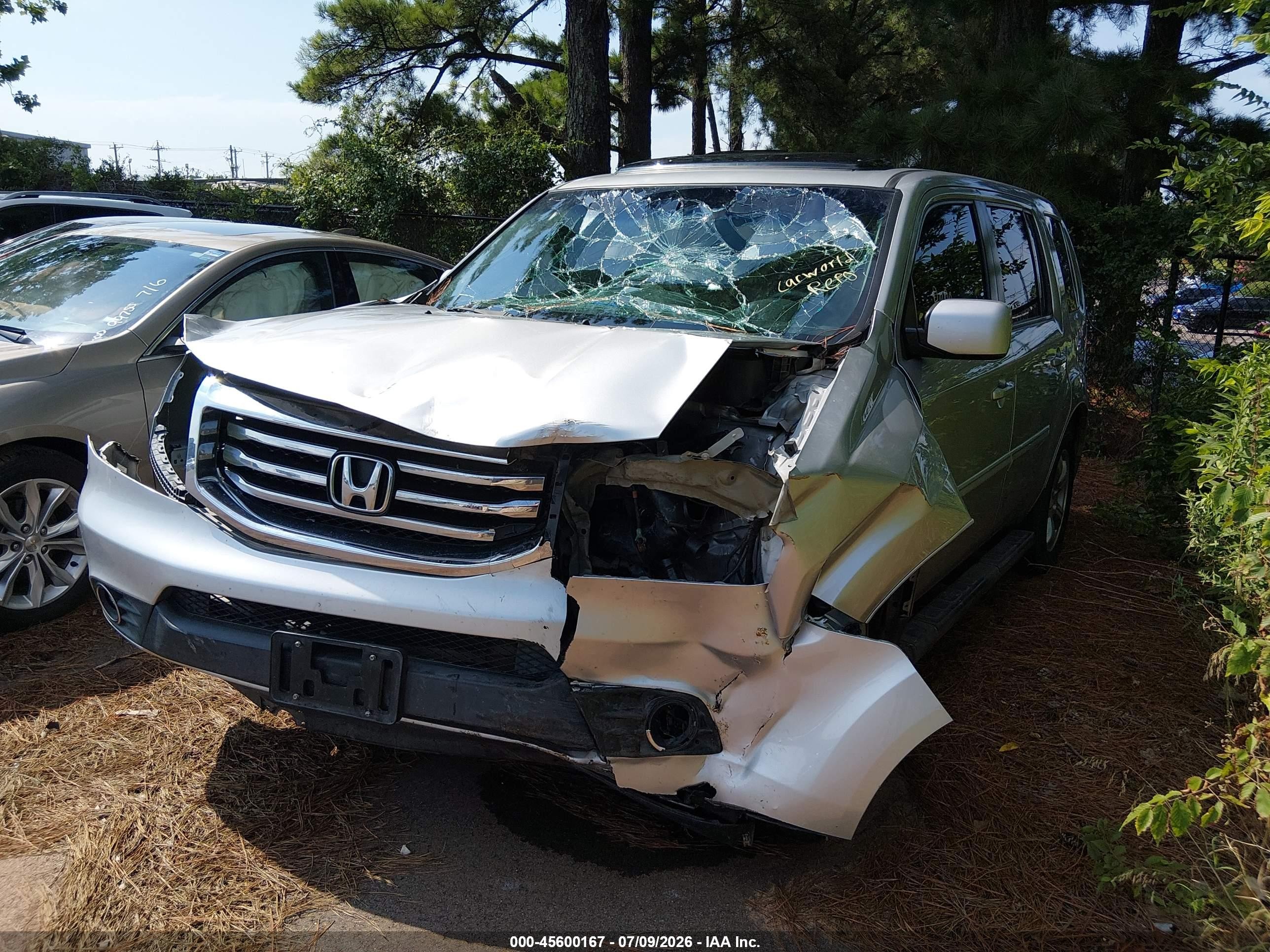 2013 Honda Pilot Ex-l Silver vin: 5FNYF3H50DB012062