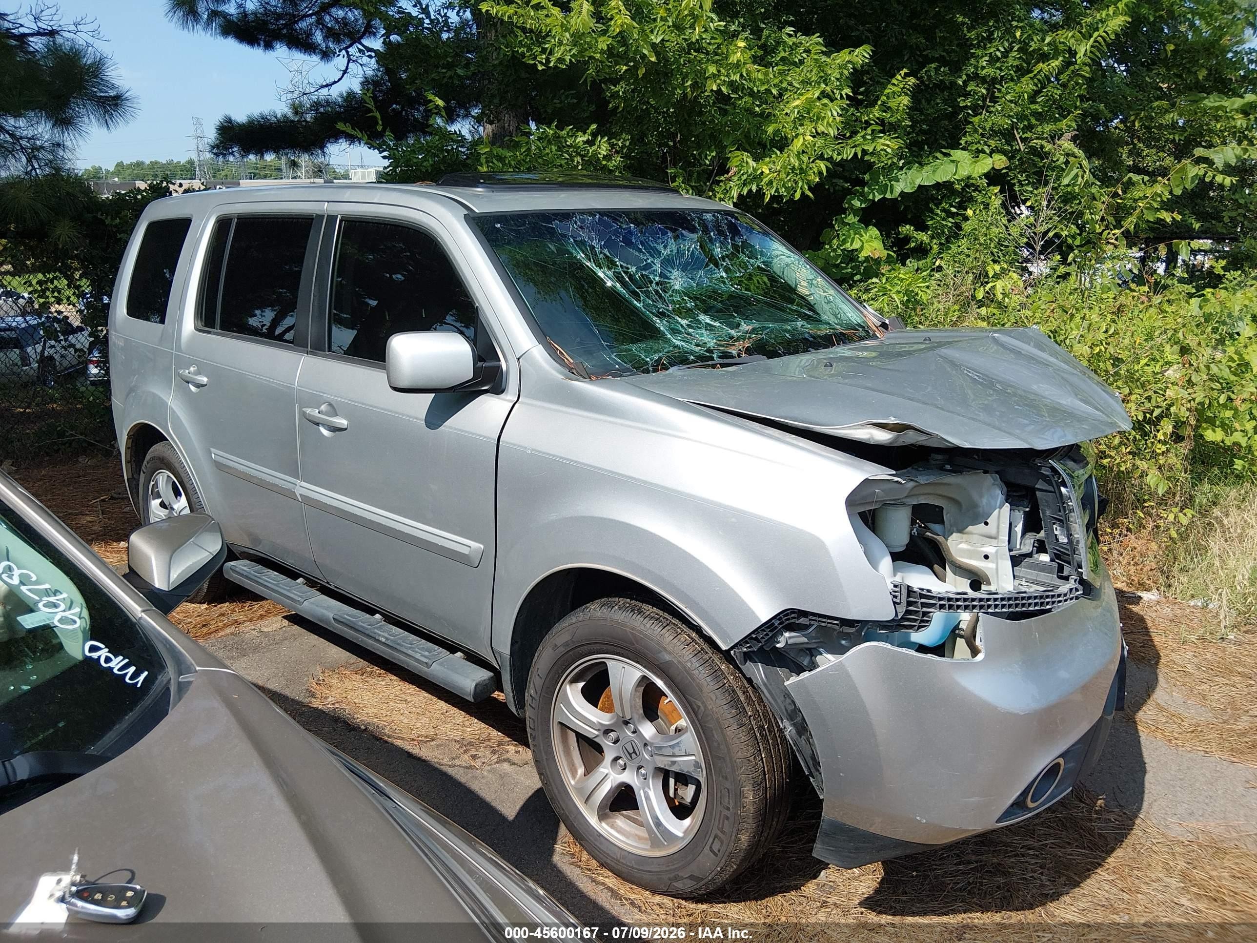 2013 Honda Pilot Ex-l Silver vin: 5FNYF3H50DB012062
