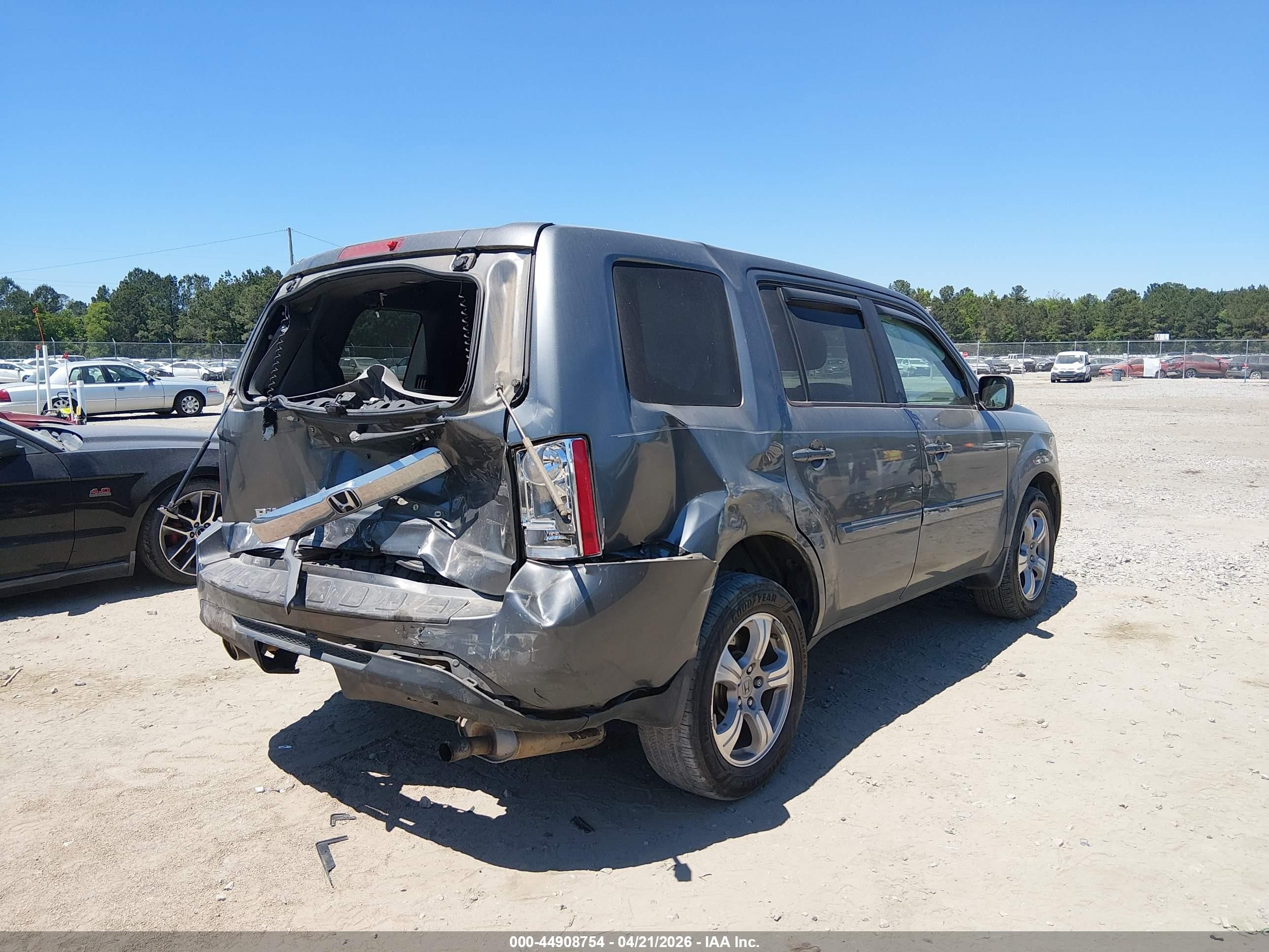 2013 Honda Pilot Ex-l Gray vin: 5FNYF3H50DB040041
