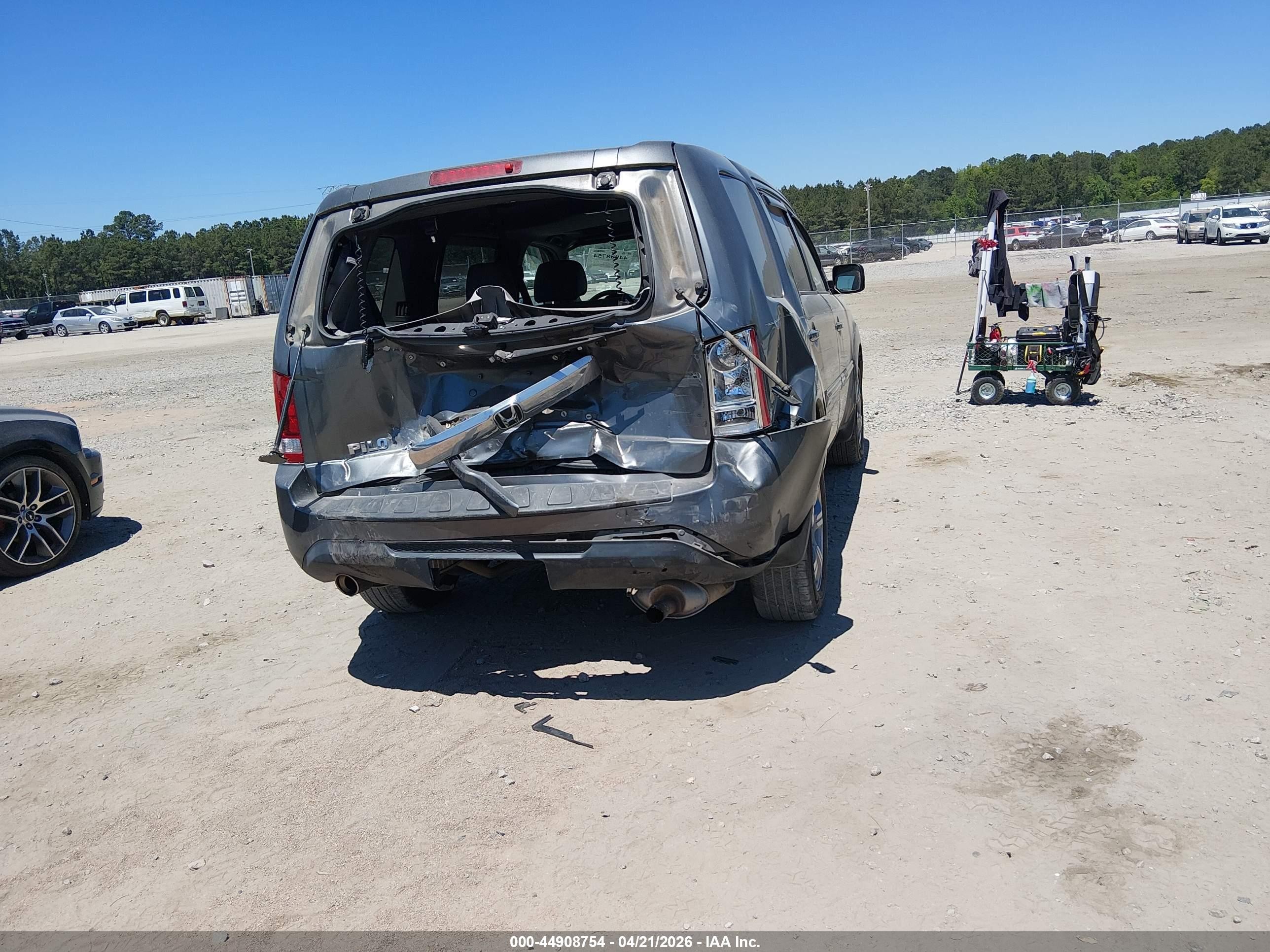 2013 Honda Pilot Ex-l Gray vin: 5FNYF3H50DB040041