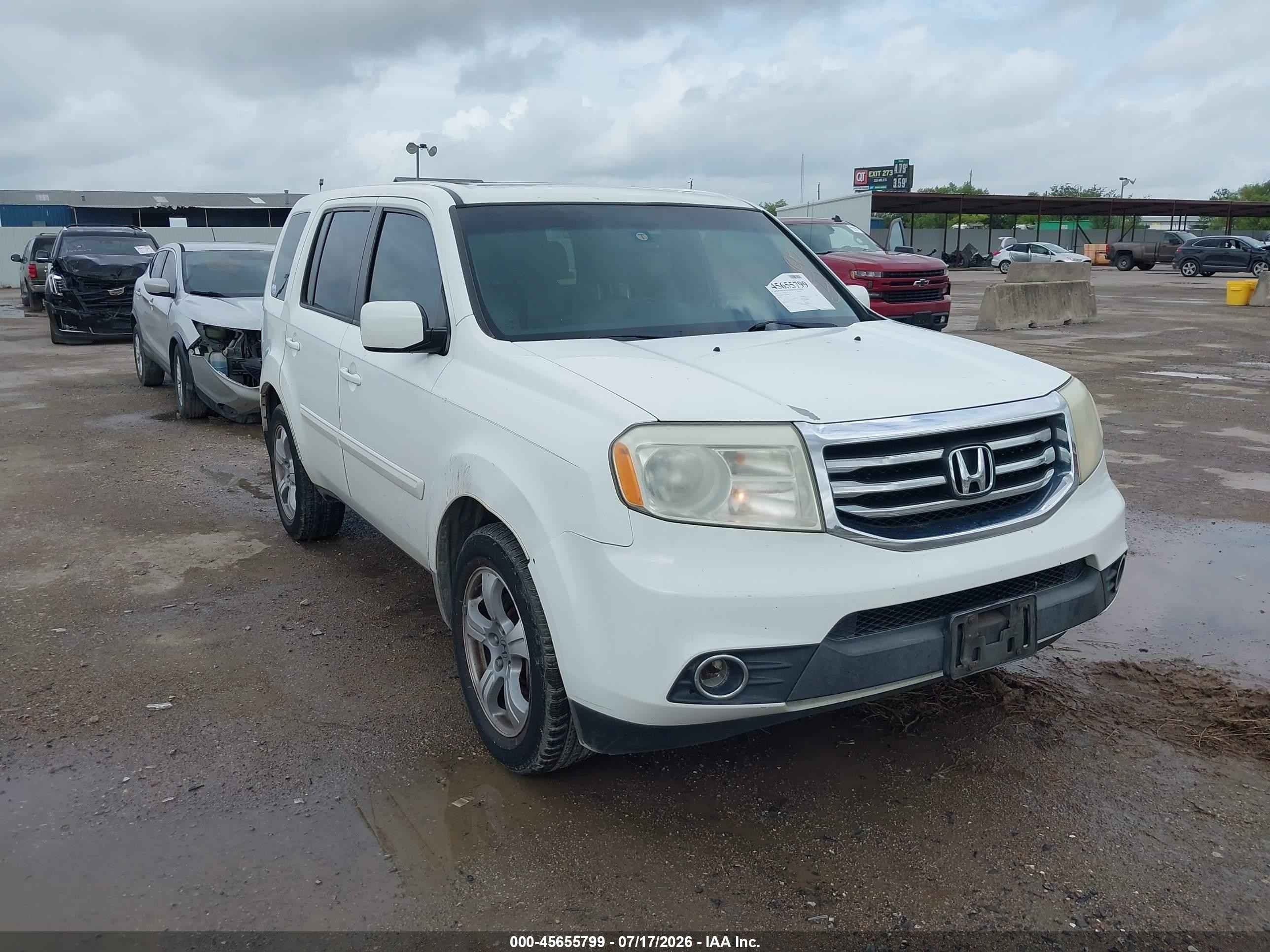 2014 Honda Pilot Ex-l White vin: 5FNYF3H50EB001984