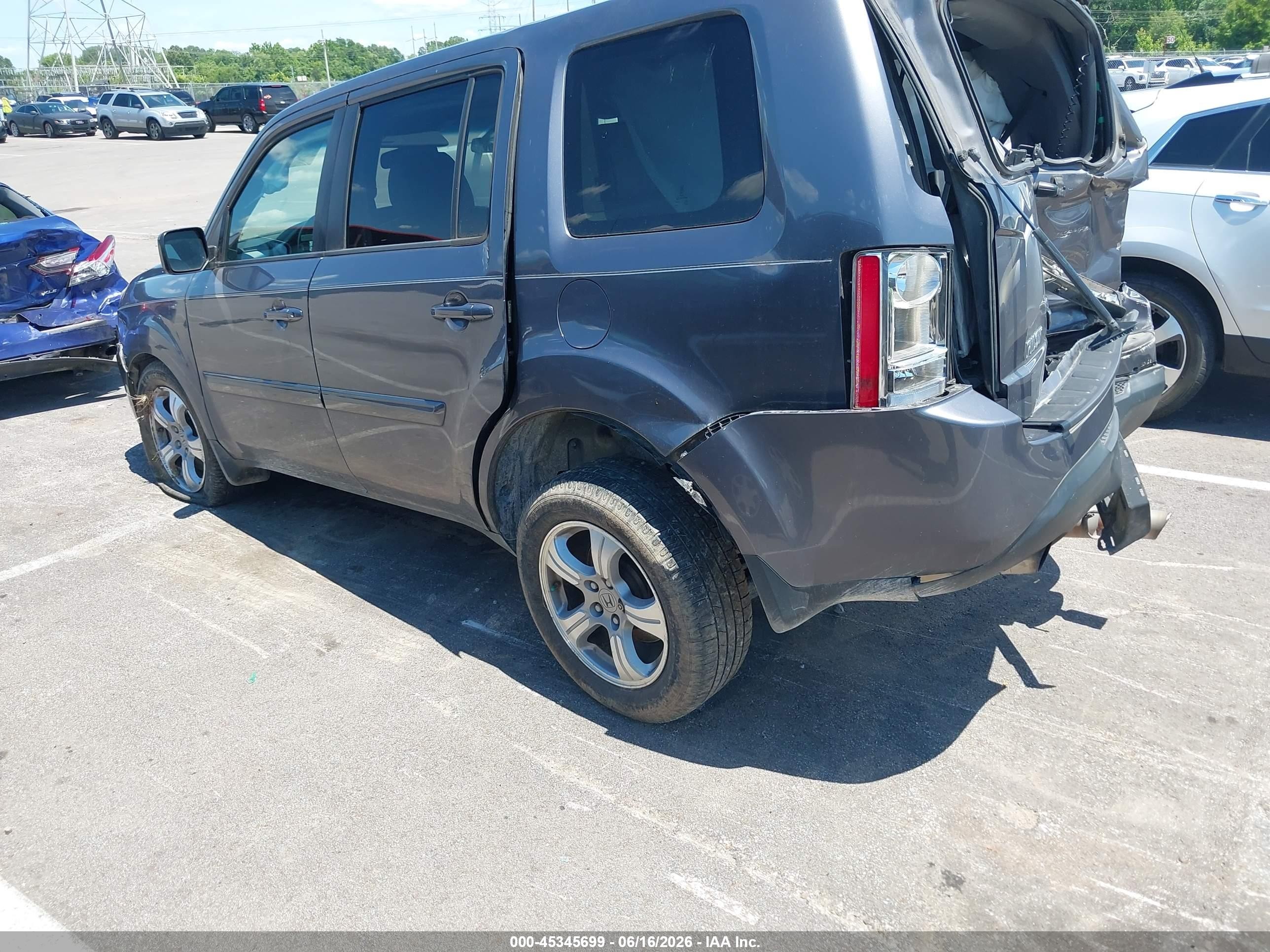 2014 Honda Pilot Ex-l Gray vin: 5FNYF3H50EB011673