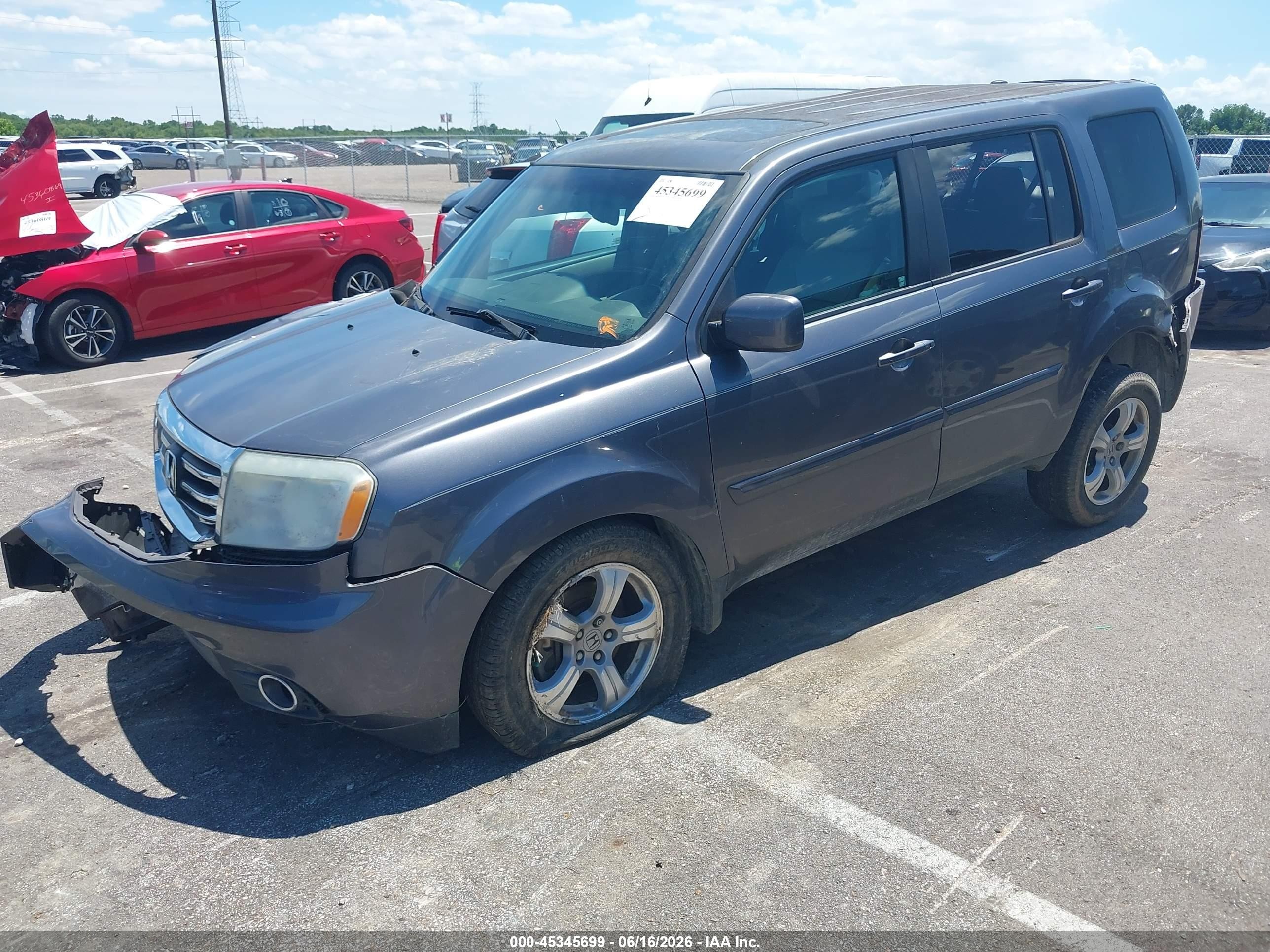 2014 Honda Pilot Ex-l Gray vin: 5FNYF3H50EB011673