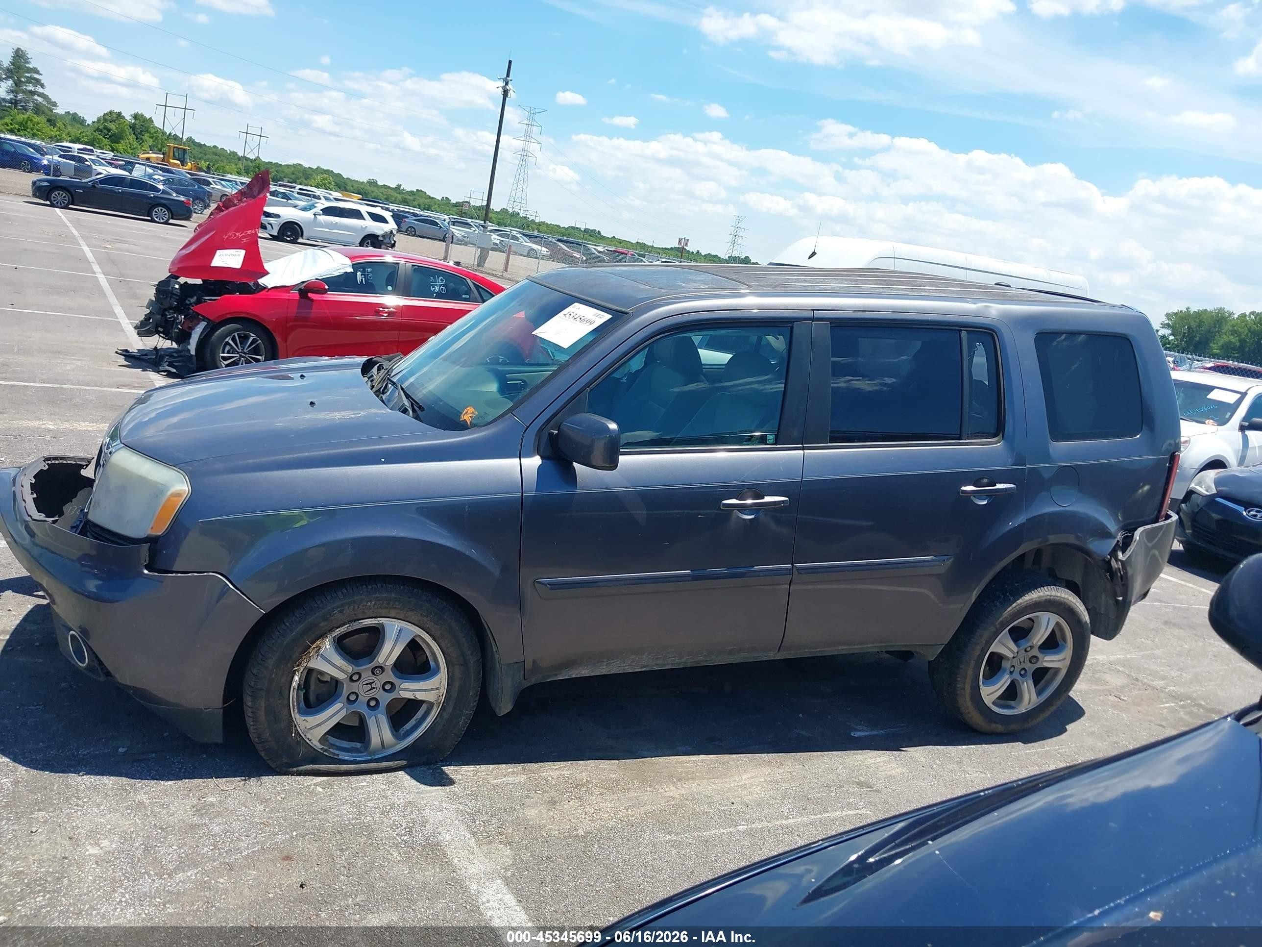 2014 Honda Pilot Ex-l Gray vin: 5FNYF3H50EB011673