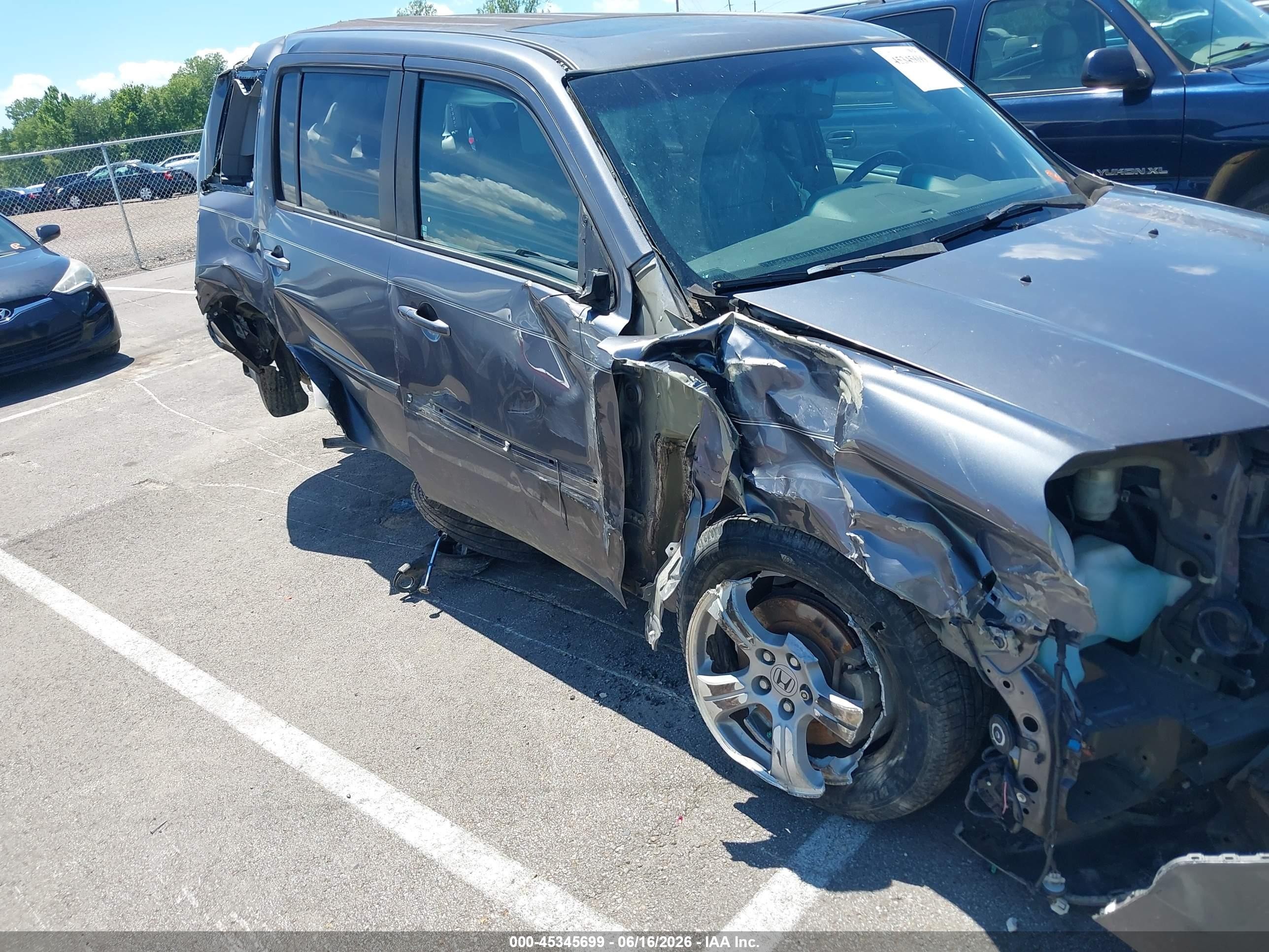 2014 Honda Pilot Ex-l Gray vin: 5FNYF3H50EB011673
