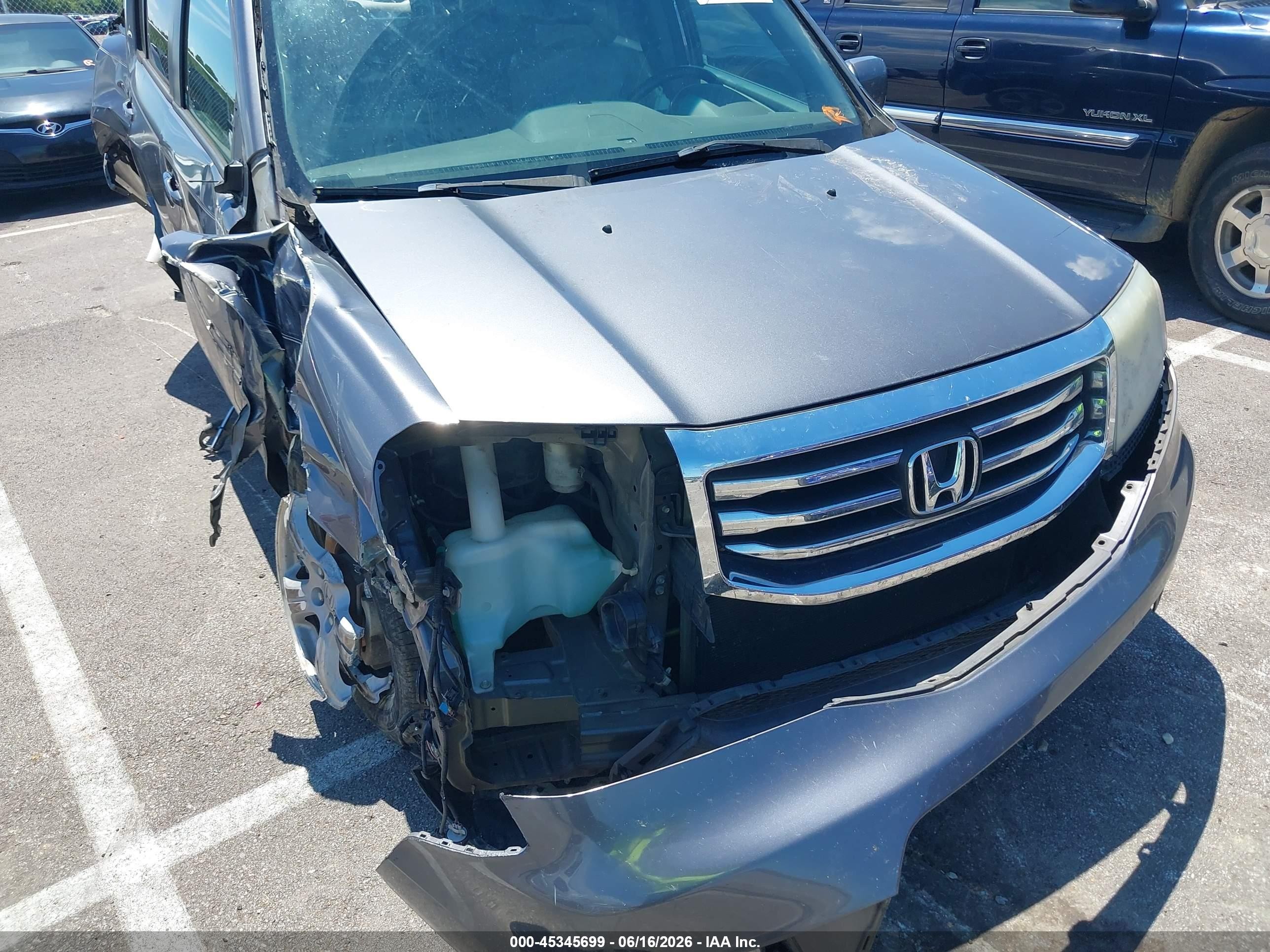 2014 Honda Pilot Ex-l Gray vin: 5FNYF3H50EB011673