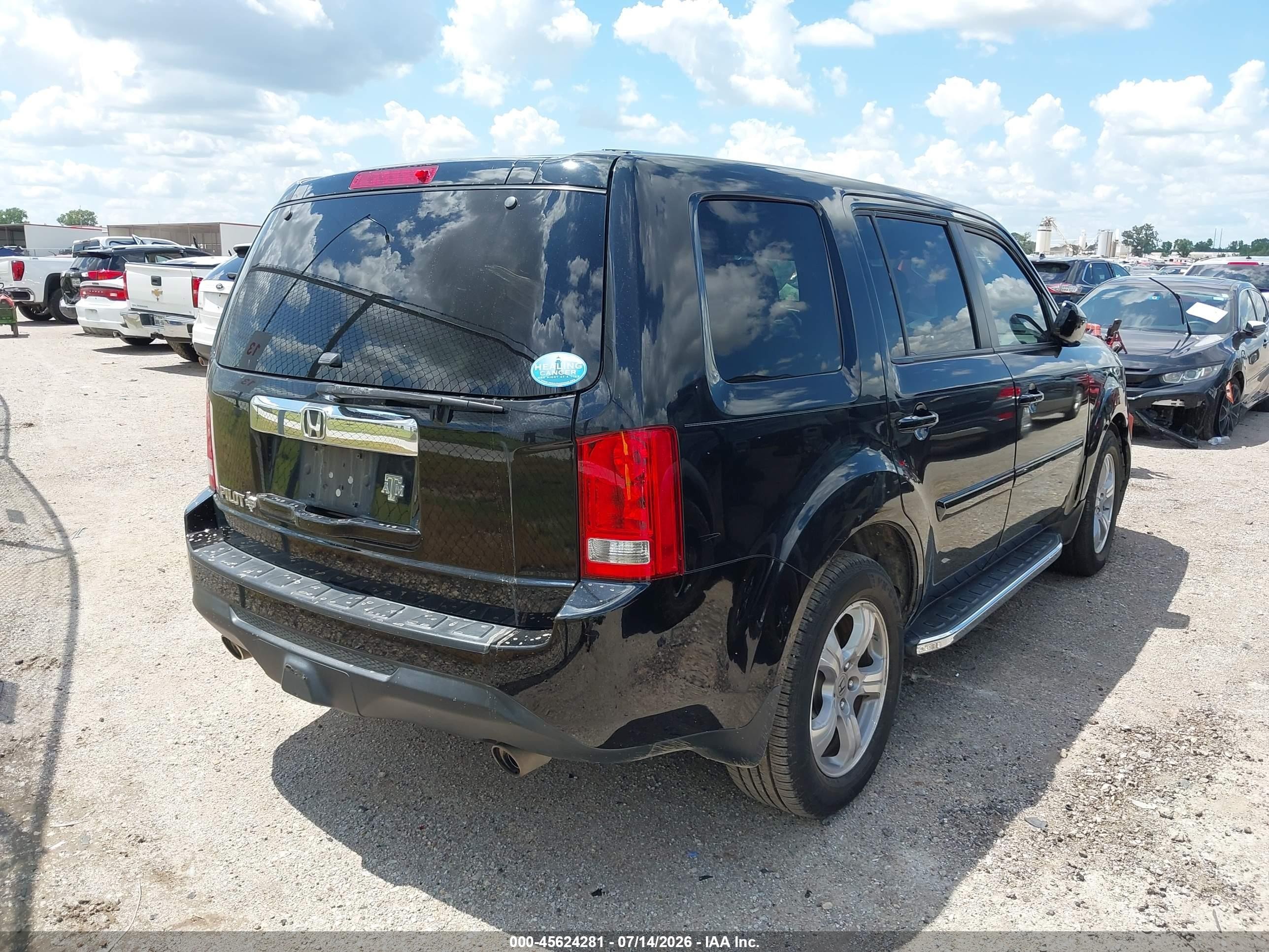 2014 Honda Pilot Ex-l Black vin: 5FNYF3H50EB015240