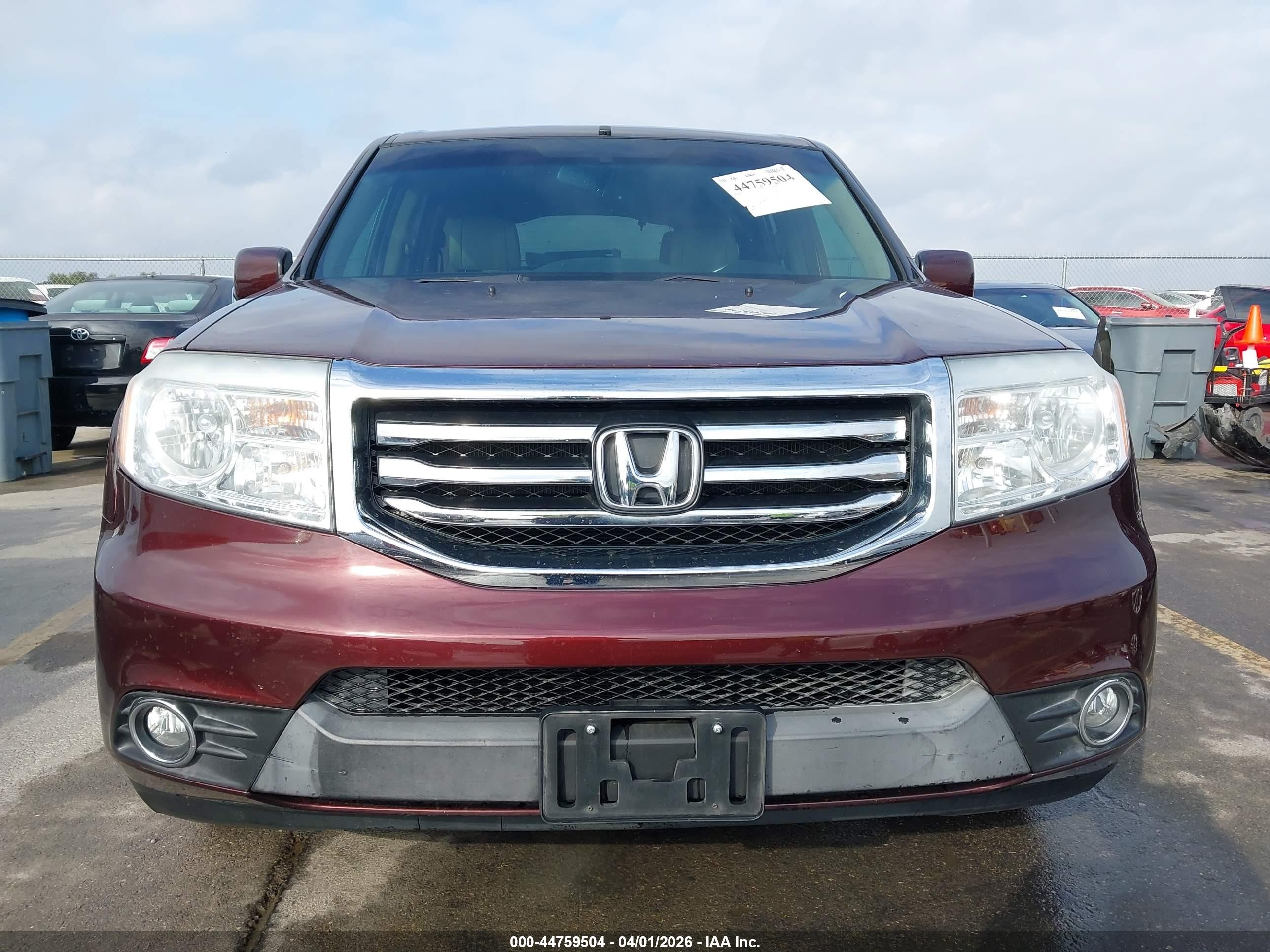2014 Honda Pilot Ex-l Red vin: 5FNYF3H50EB023113